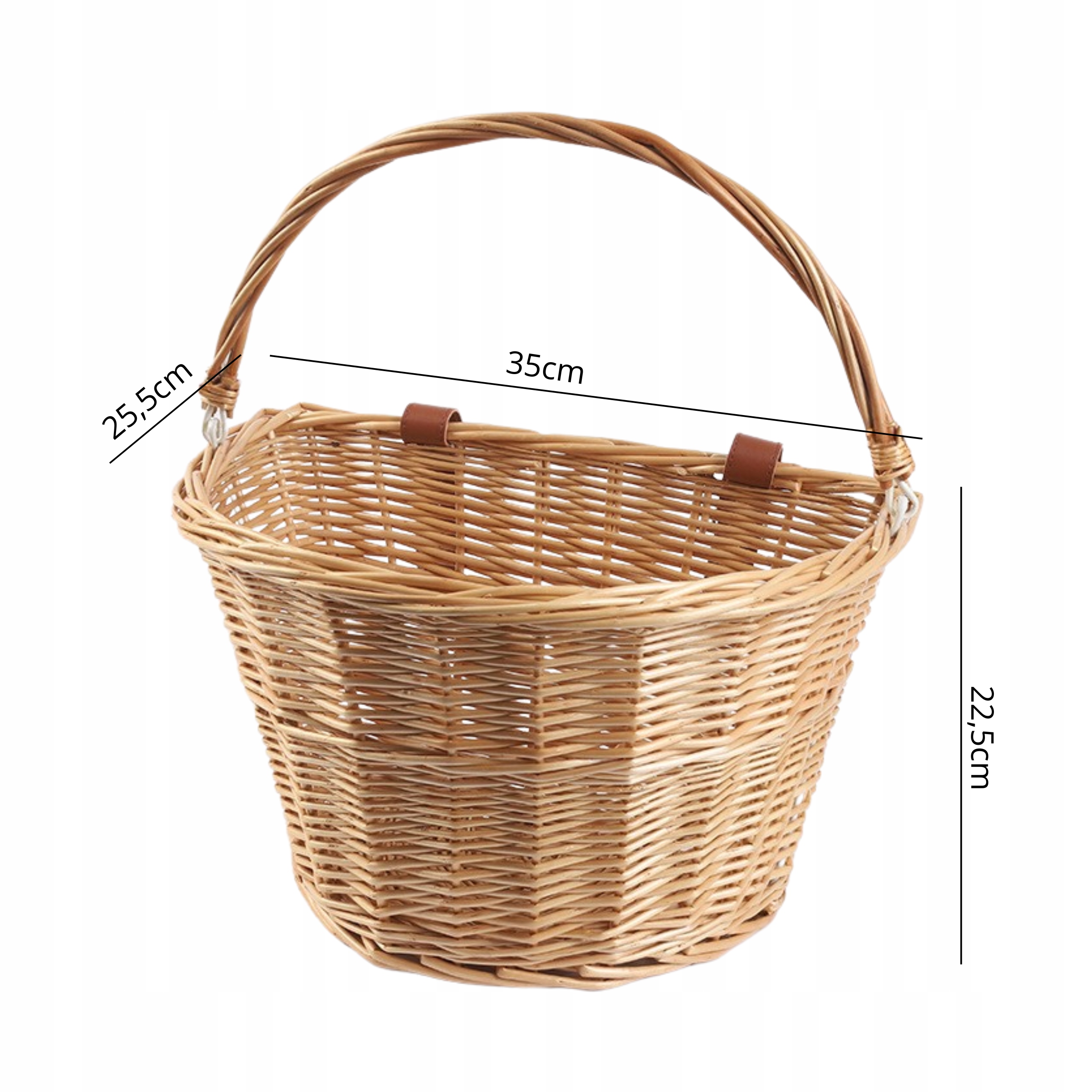 WICKER DVIRAČIO KREPŠELIS DVIRAČIUI, RANKA, TALPOS RANKENA SU Tvirtinamu