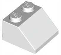 LEGO White Slant 3039 45 2x2 303901 10vnt