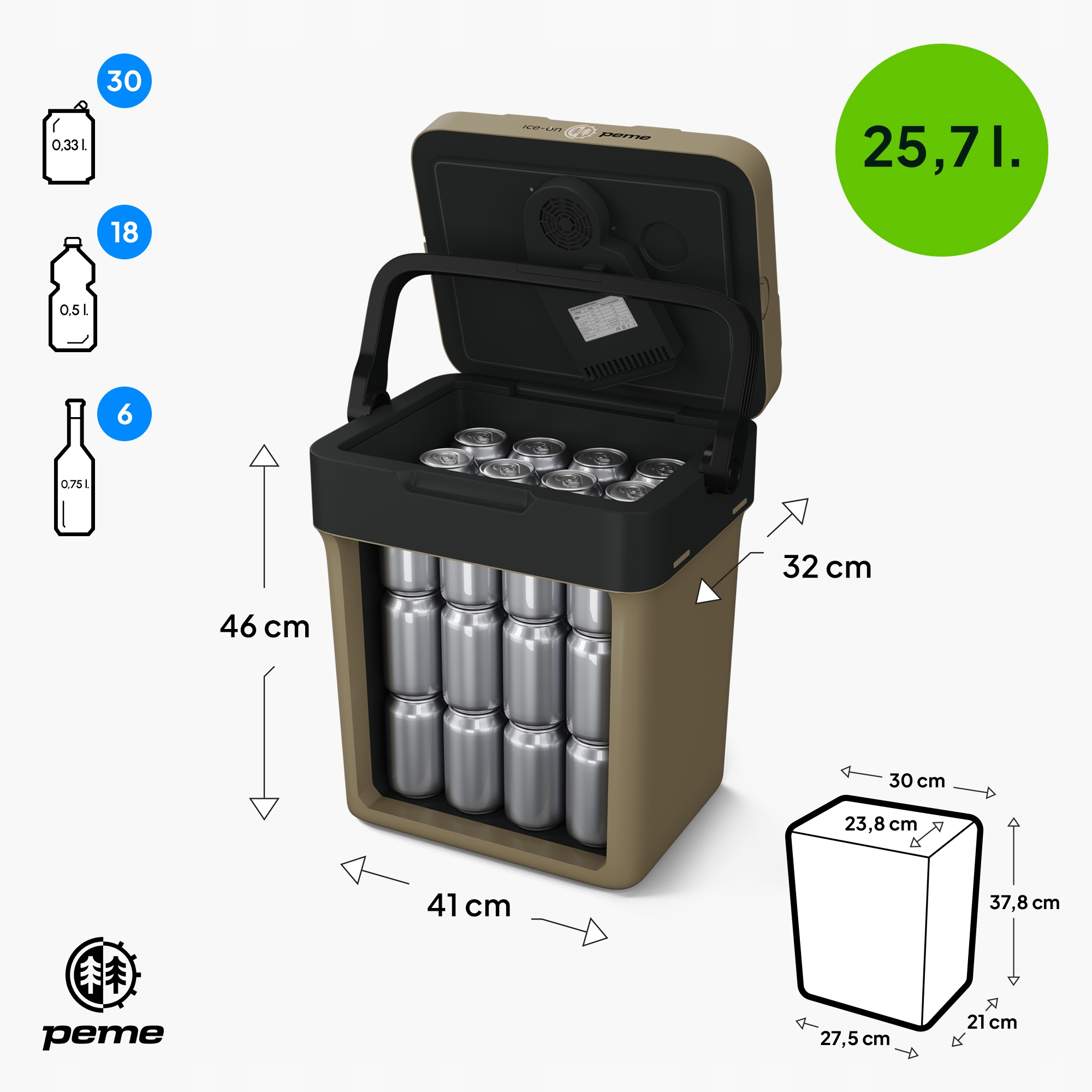 Peme Ice-On 32 automobilio šaldytuvas 12V/230V