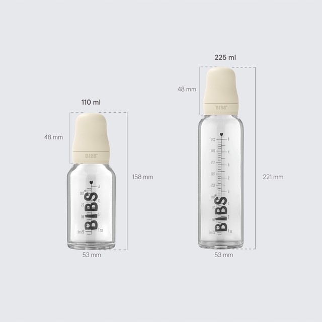 Bibs butelis vaikui, 225 ml, antikolikas, stiklas
