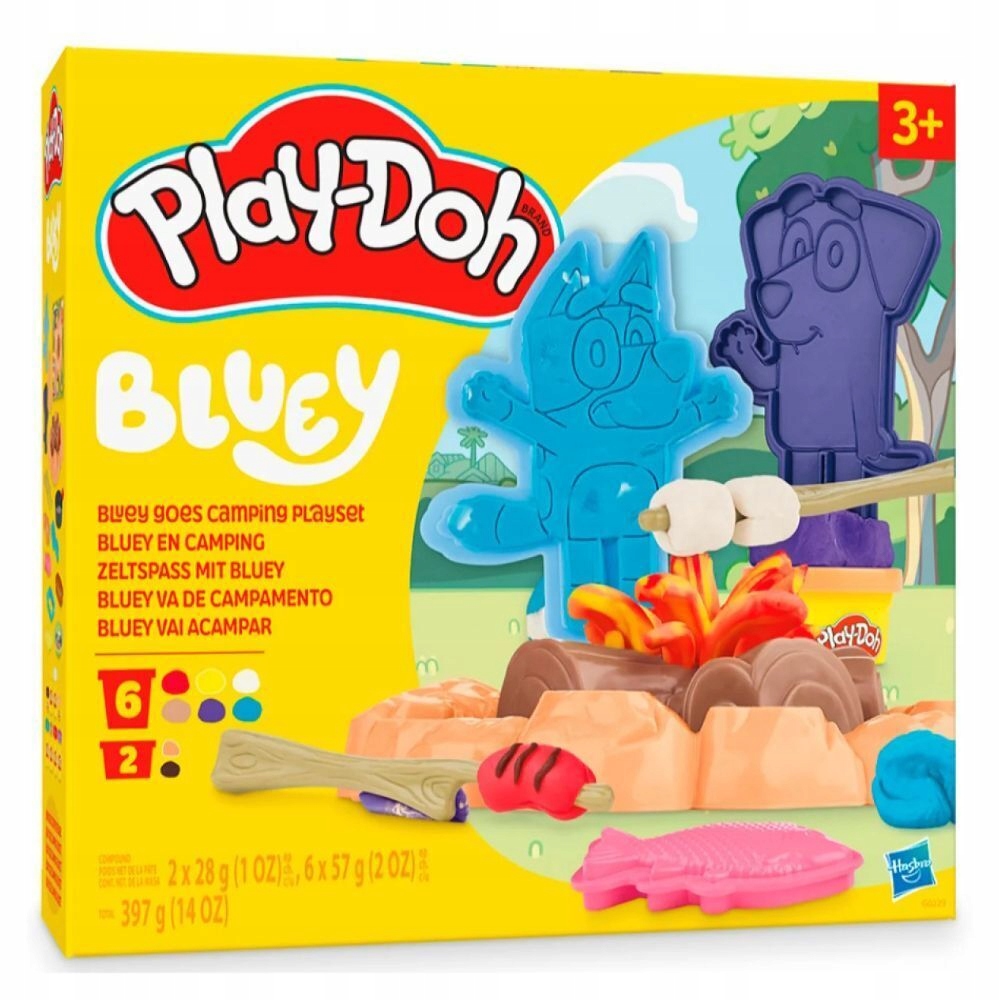 Play-Doh Bluey kempingo plastelinos rinkinys 8 vnt