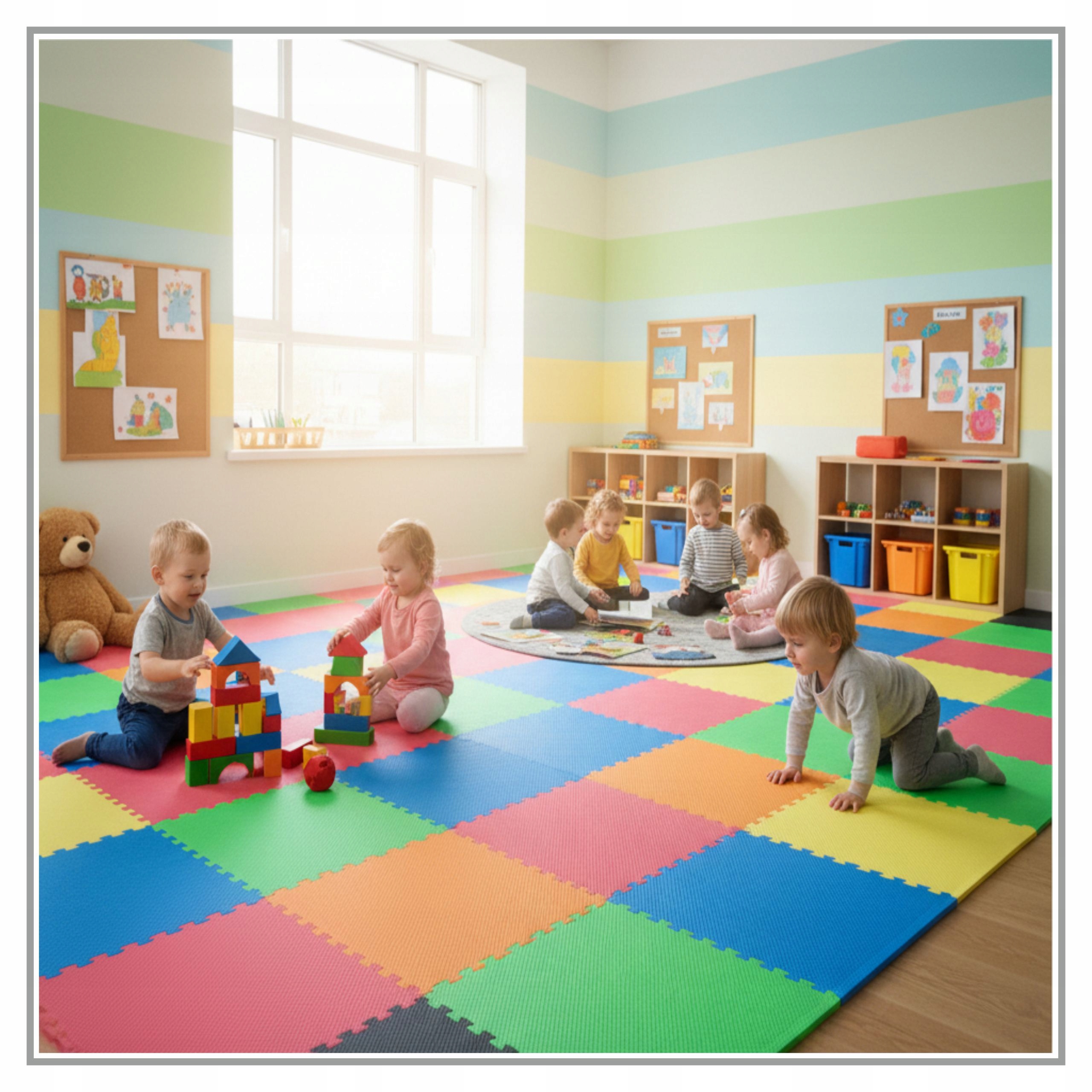 PUTOLŲ KILIMAS vaikams Didelis putplasčio dėlionės pratimų kilimėlis DAUG SPALVŲ