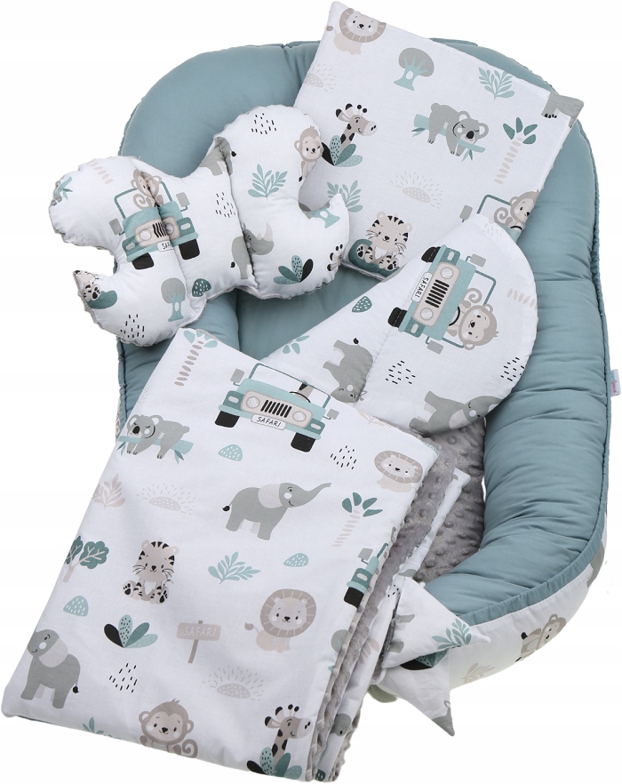 BABY COCOON NEST MINKY PIECE XXL BABYMAM RINKINYS, 7 ELEMENTAI.