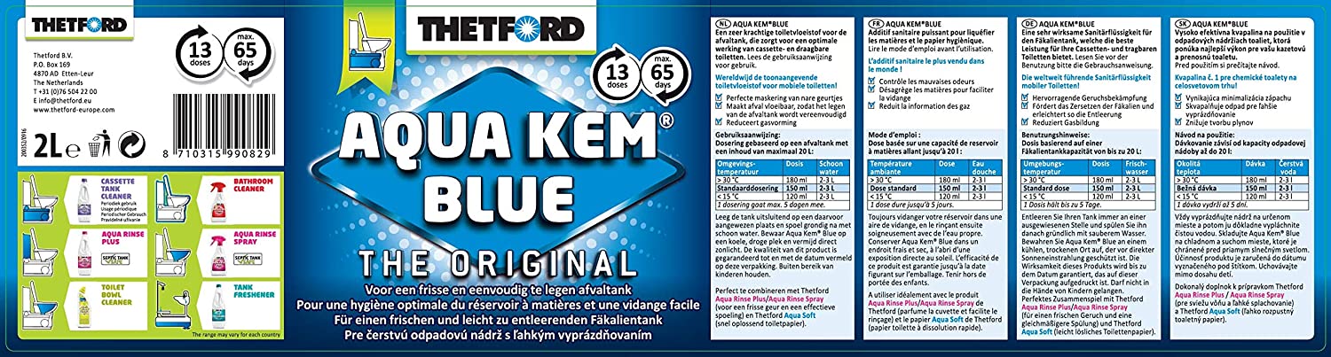 Thetford cheminė tualeto skystis Aqua Kem Blue 2 l