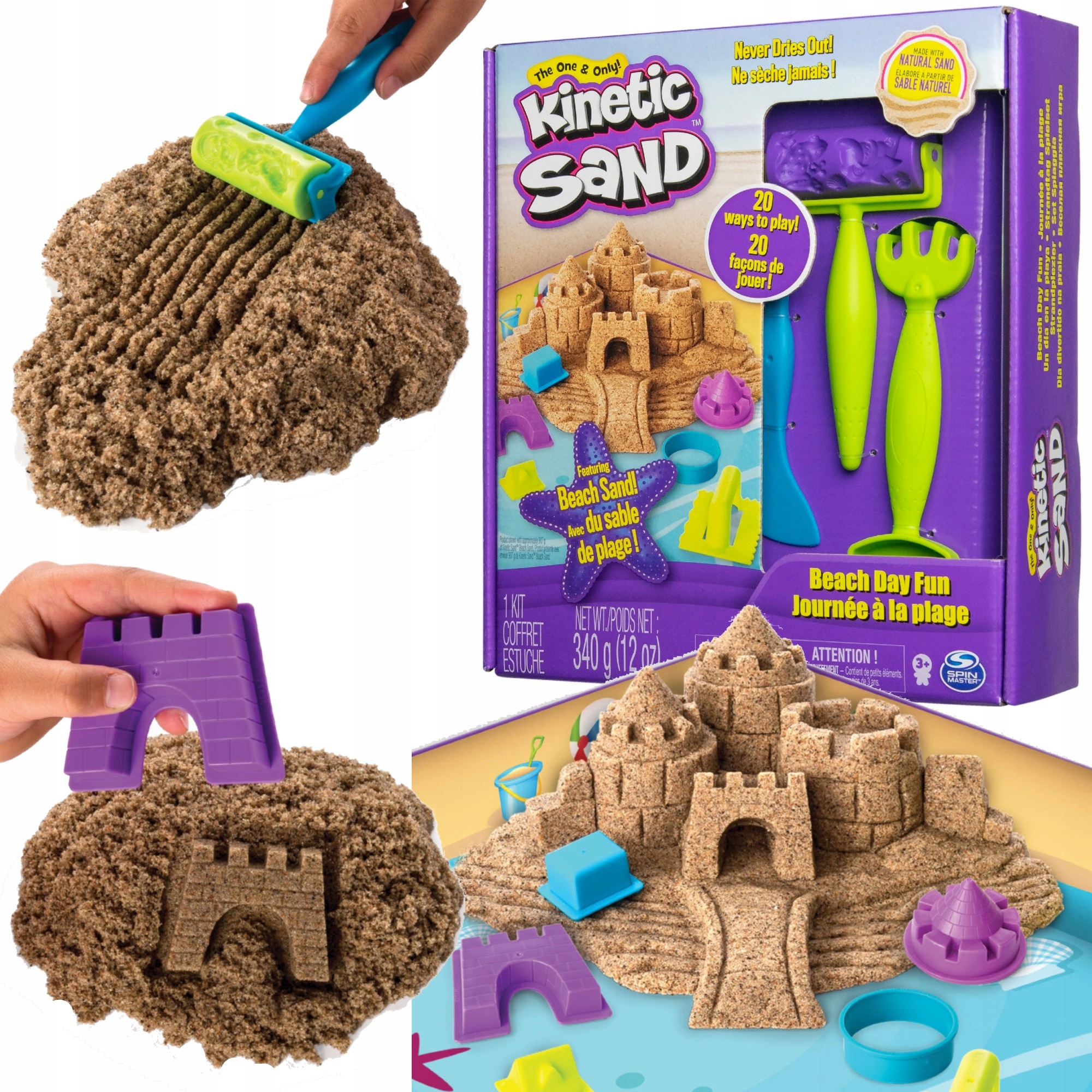 Spin Master kinetic sand pilis su aksesuarais 570 g