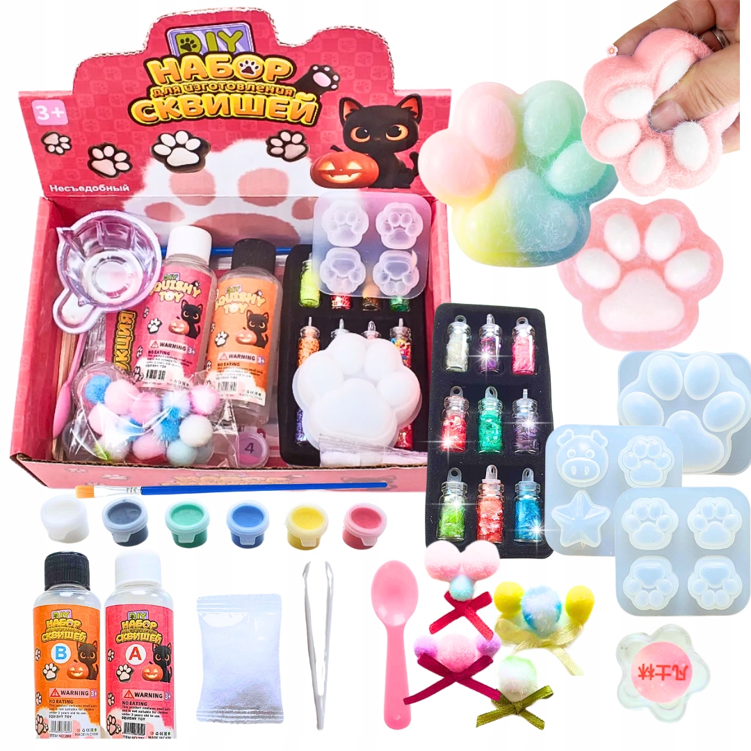 Rinkinys, skirtas sukurti ploną Cat's Paw gumos/plastiko 3 metus +
