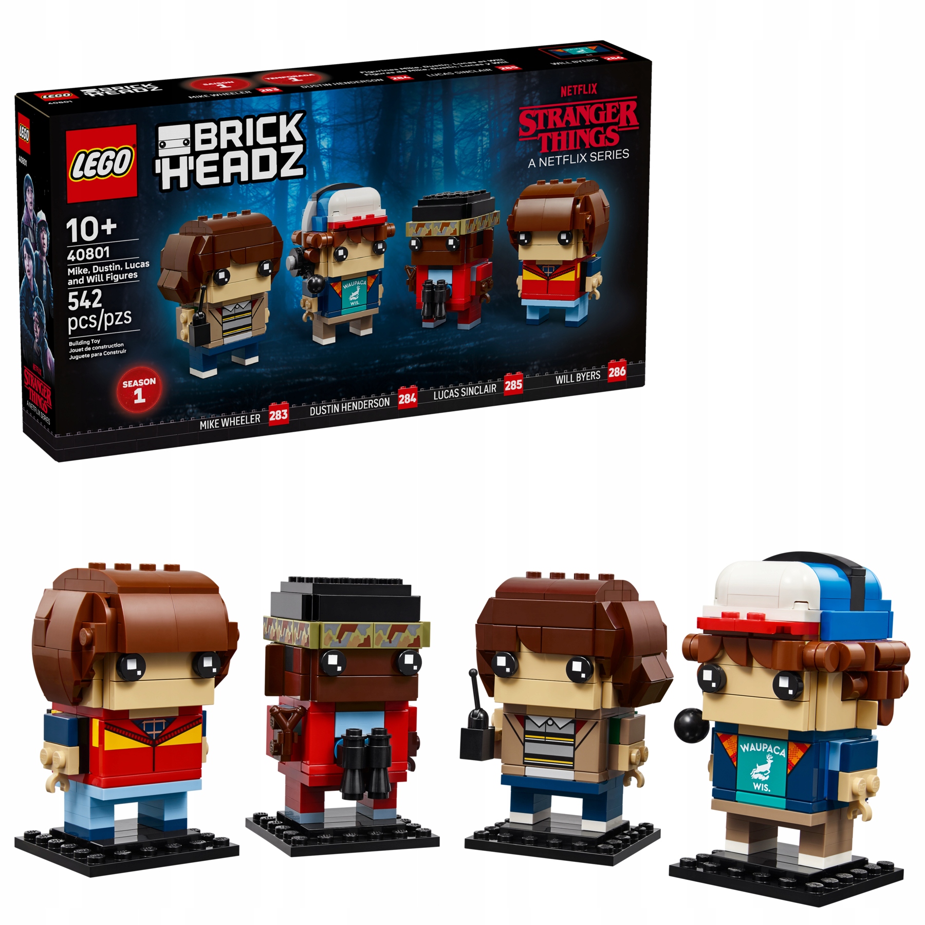 LEGO 40801 BrickHeadz figūrėlės Dustinas Mike'as Vilis Lukasas