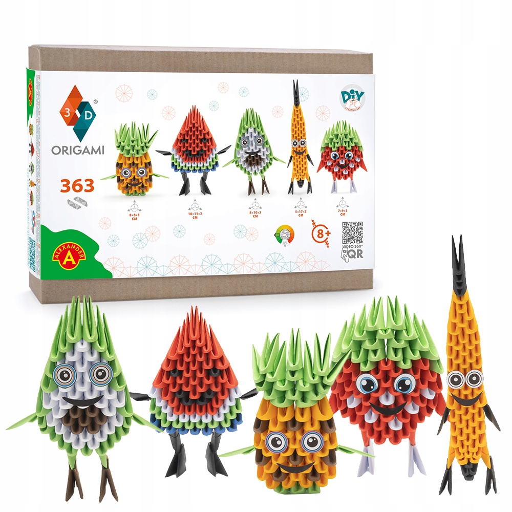 Alexander 3D origami rinkinys, 5 vaisiai, 363 detalės
