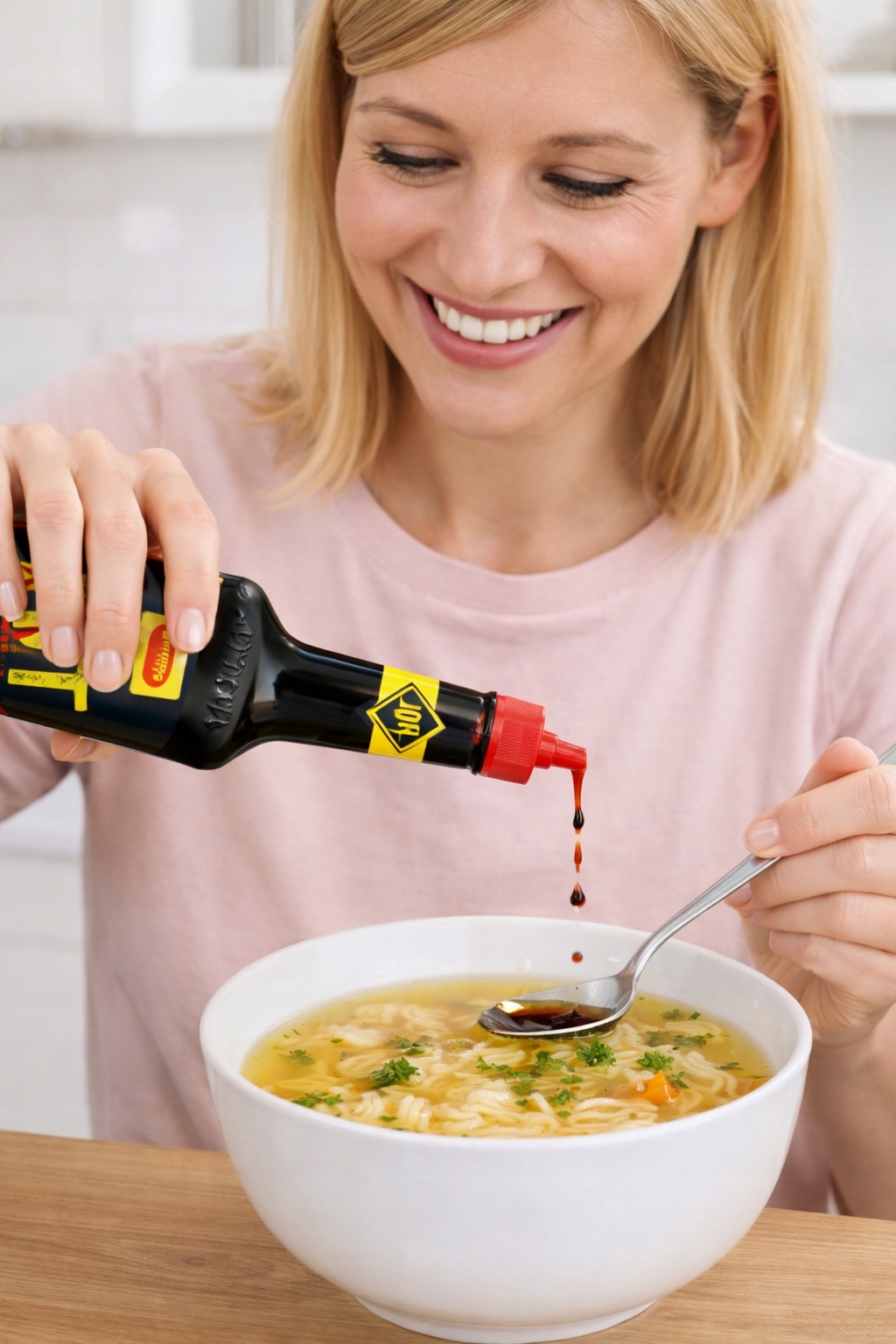 Maggi karštas aštrus skystas prieskonis originalus sriubos patiekalams iš Vokietijos