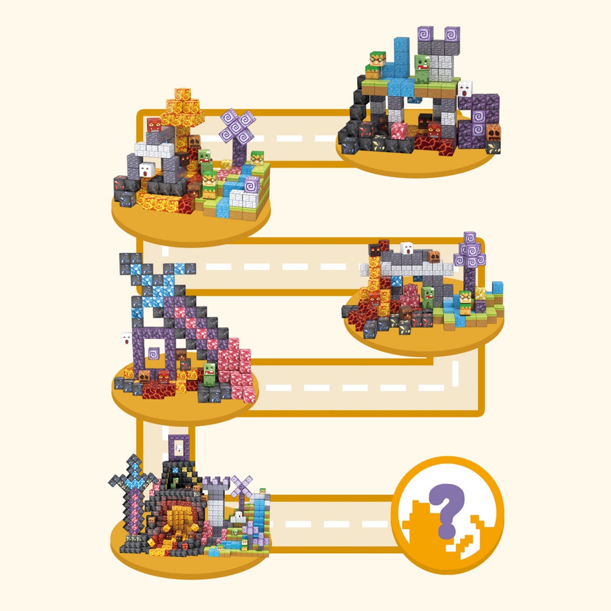 MagWonder magnetinių blokelių Montessori World Cubes rinkinys Mix 100 EL