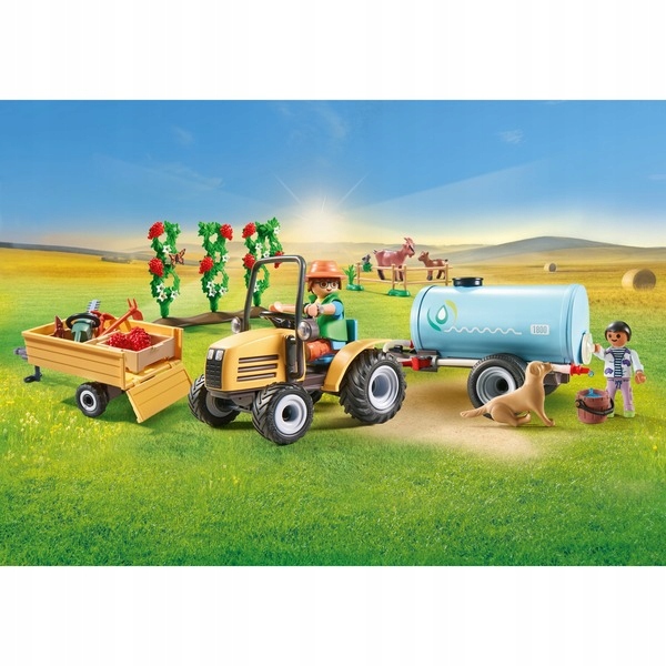 PLAYMOBIL 71442 Country Blocks Traktorius su priekaba ir vandens baku