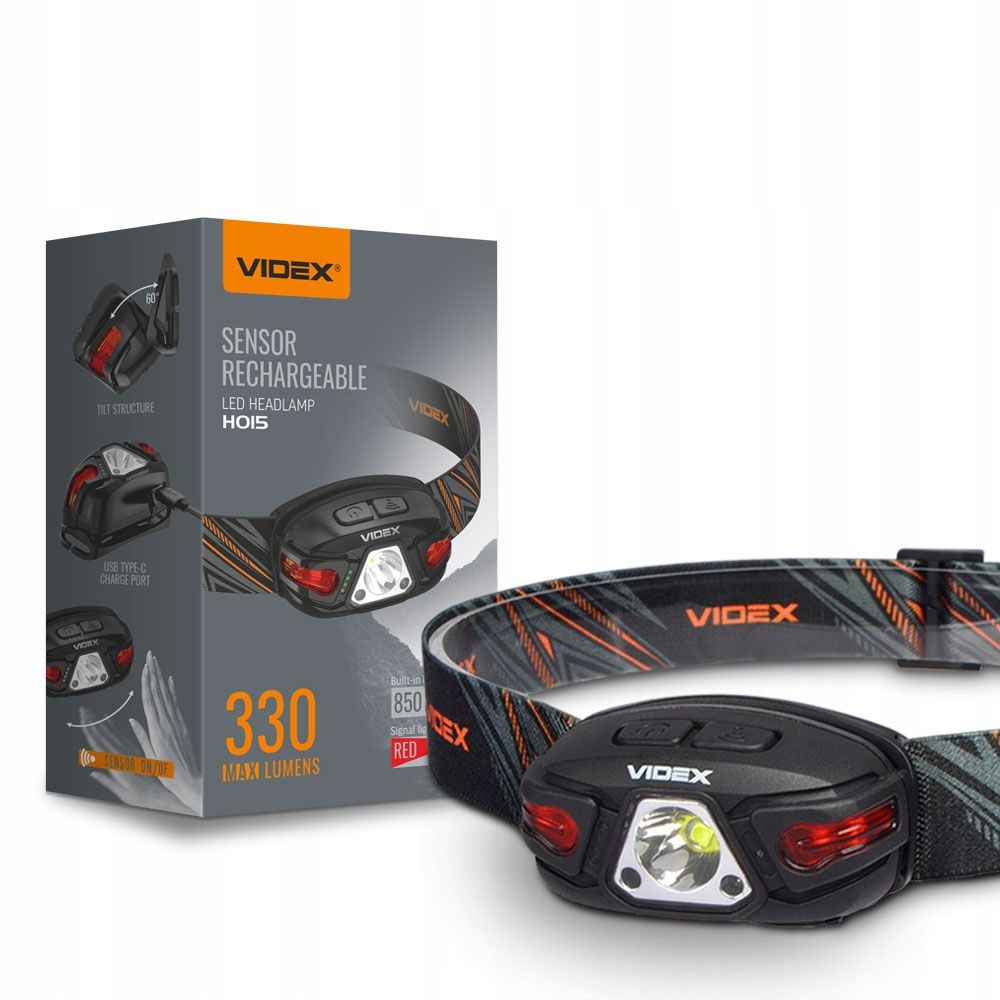 Videx VLF-H015 priekinė žibintė CREE 5W USB-C 53 m