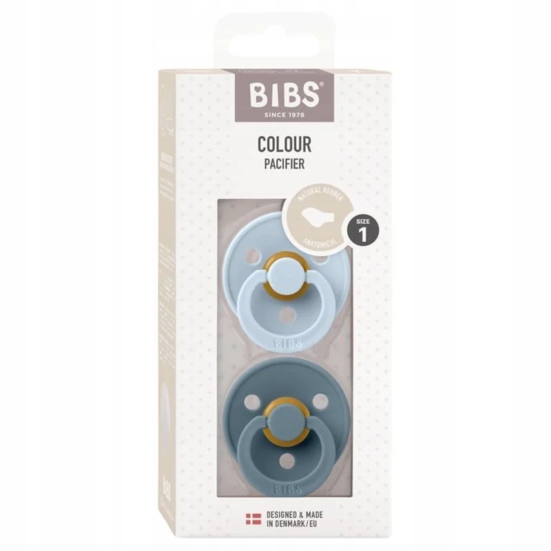 BIBS Color čiulptukas kūdikiui 2 vnt. anatominis 0m+ mėlynas/lateksinis benzinas