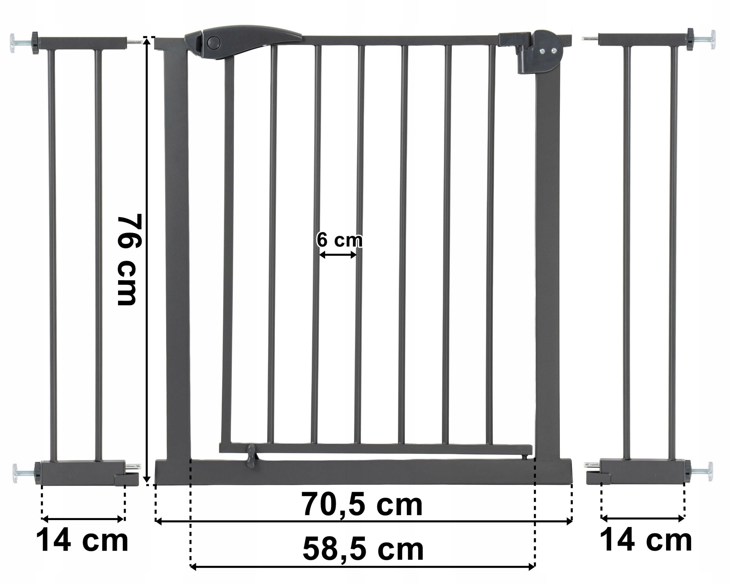 APSAUGOS KLIŪTĖS APSAUGOS VARTAI LAIPTĖMS, IŠSIPLĖTIMAS, 75-118cm