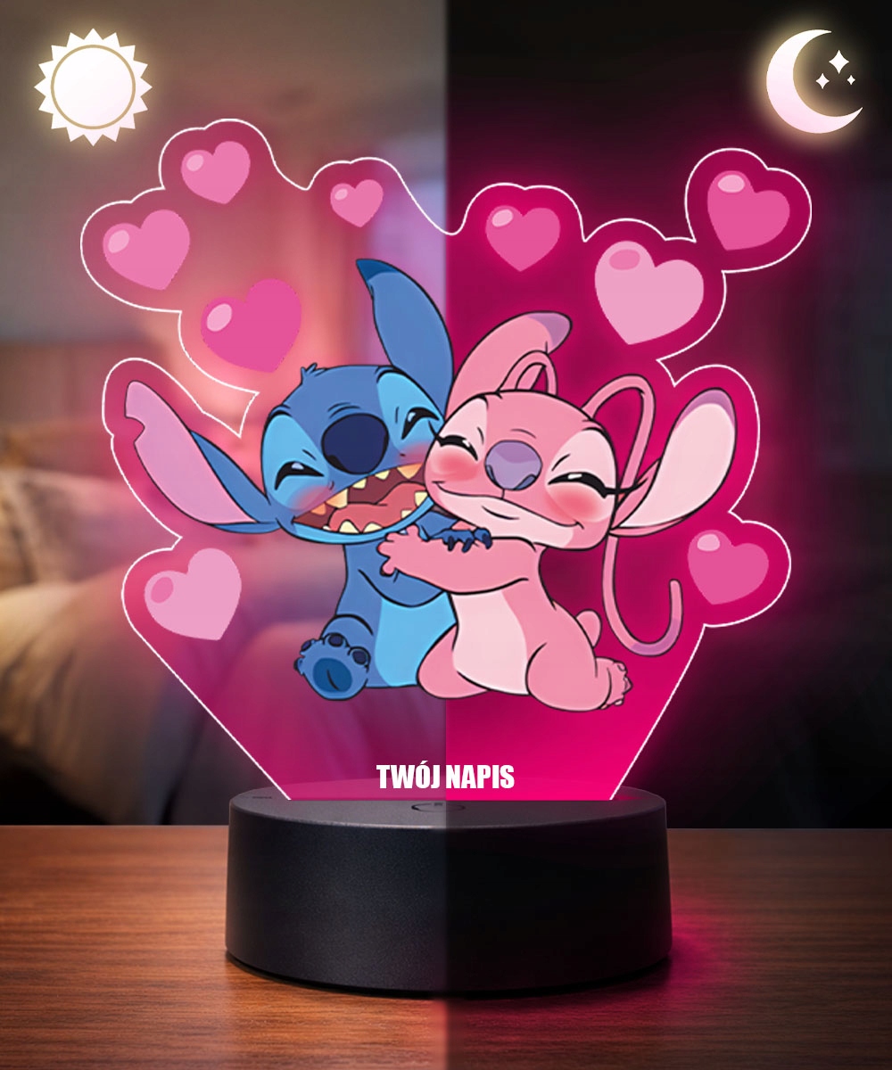 Plexido Lilo ir Stitch 3D LED nakties lempa