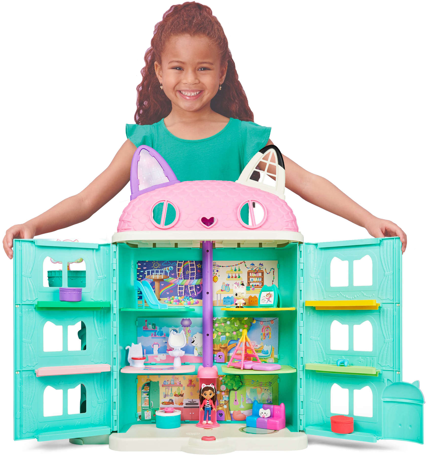GABI'S CAT HOUSE DIDELIS INTERAKTYVUS NAMAS SU LELE LELE IR PANDA FIGŪRA