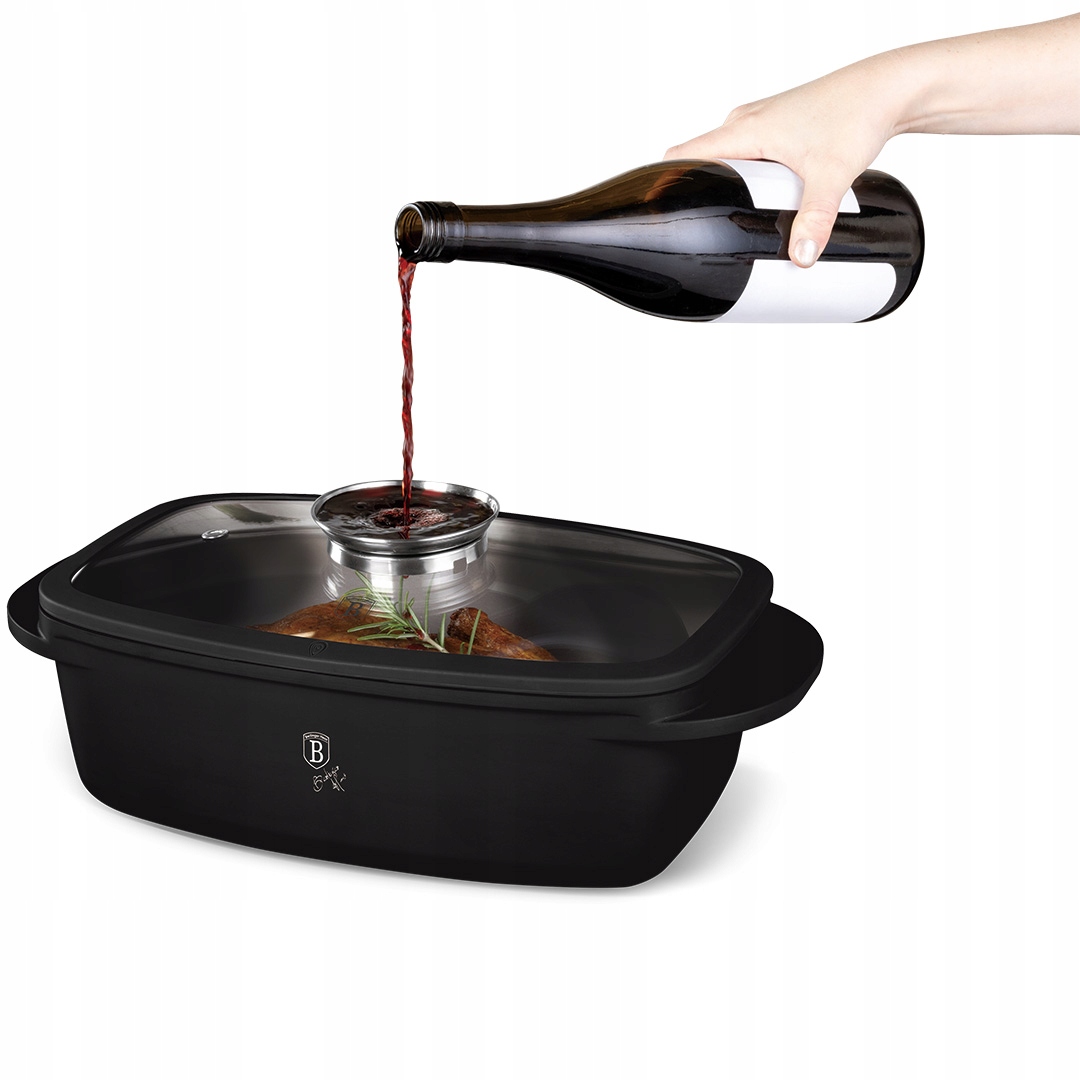 BerlingerHaus BH-8779 Matinė juoda kepimo skarda su kvapiąja priemone 6L