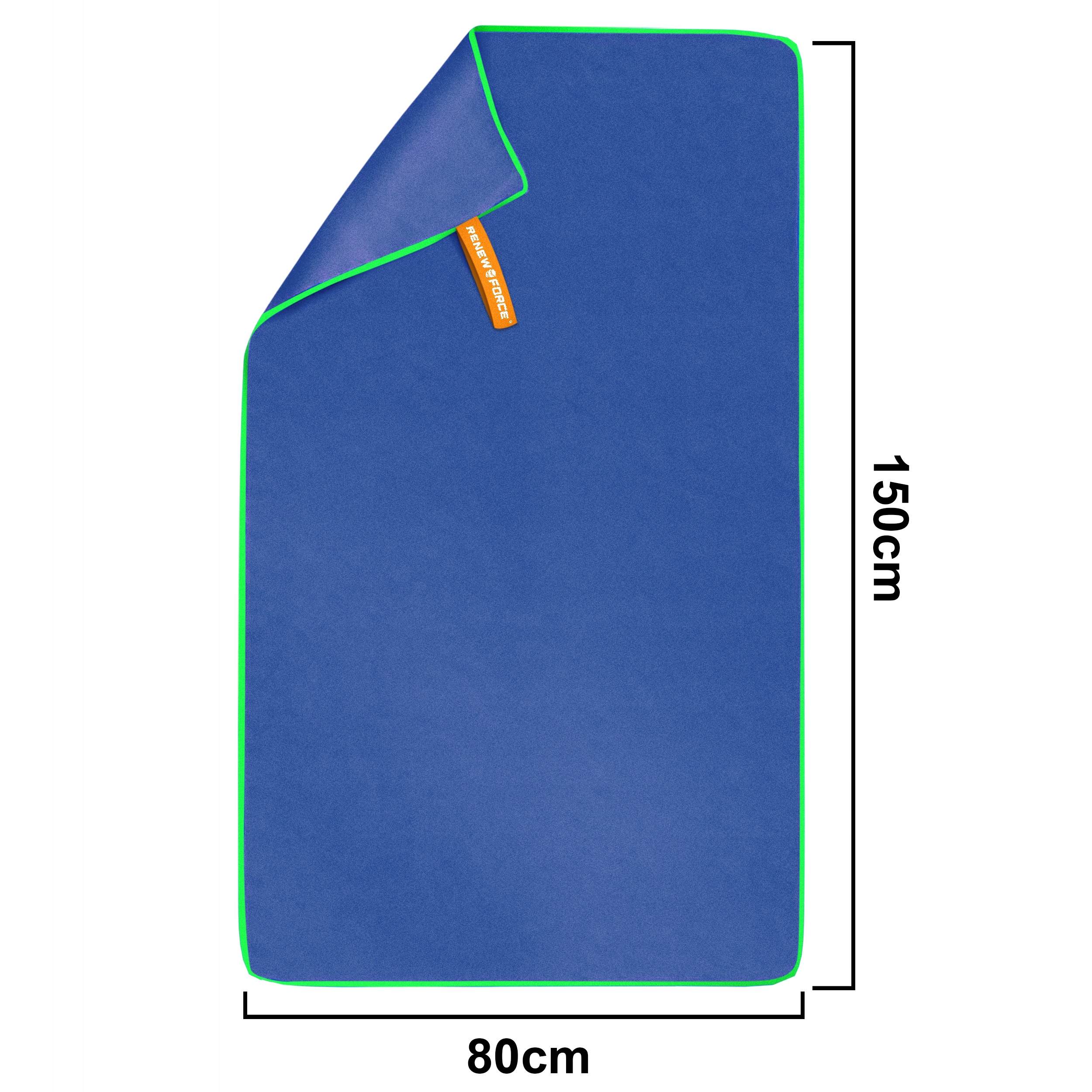 Greitai džiūstantis MICROFIBER Beach Sports Baseino rankšluostis 80x150 cm MĖLYNAS
