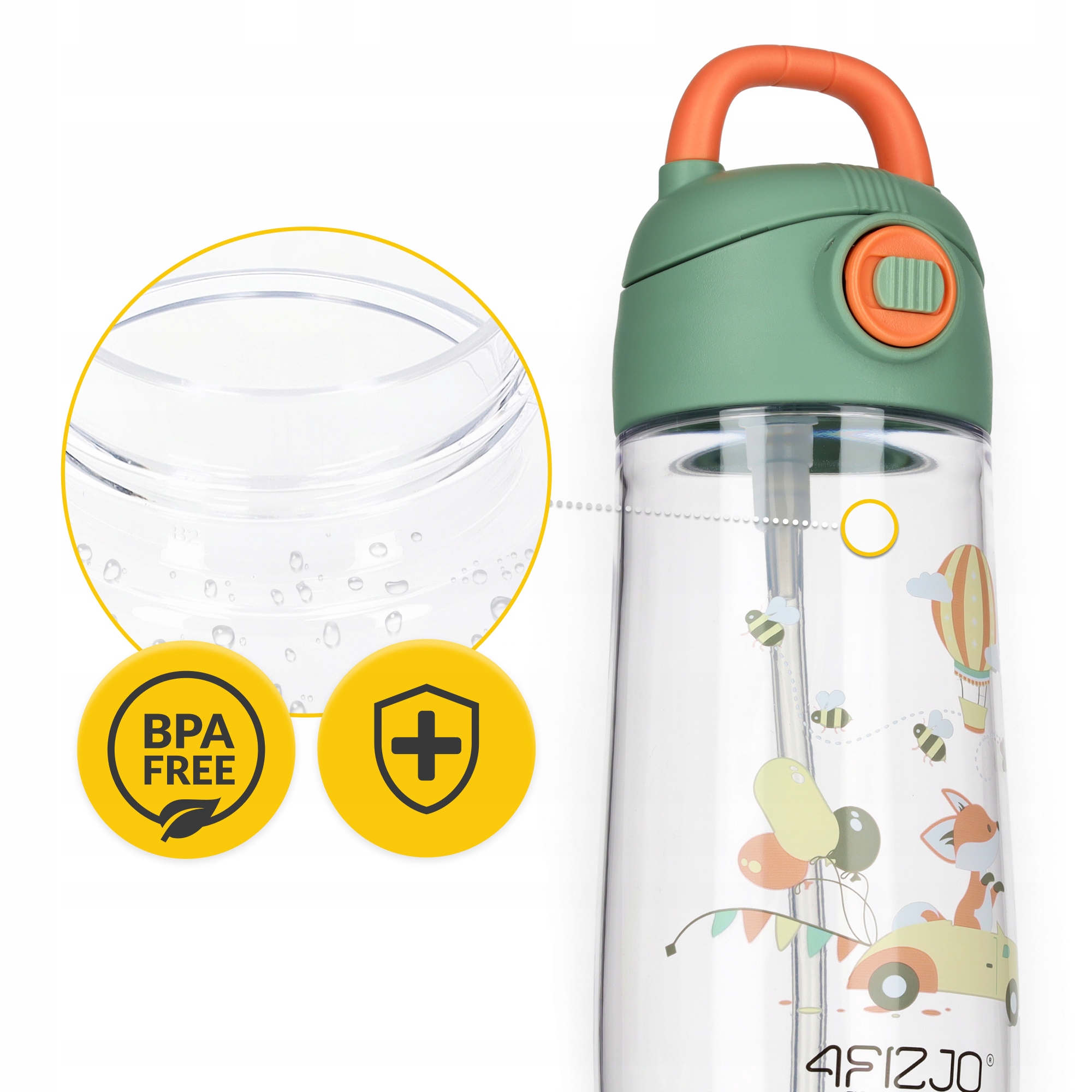 VANDENS BUTELIS VAIKŲ BUTELIŲ GĖRIMAS MOKYKLUI TRITAN SPORTS 550 ML