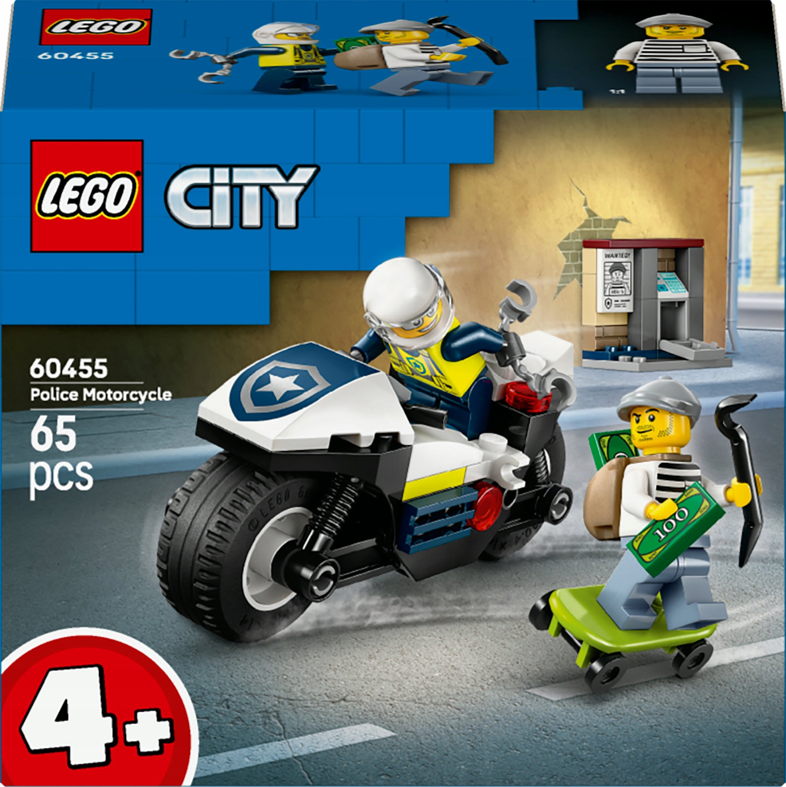 LEGO City 60455 policijos motociklo persekiojimas