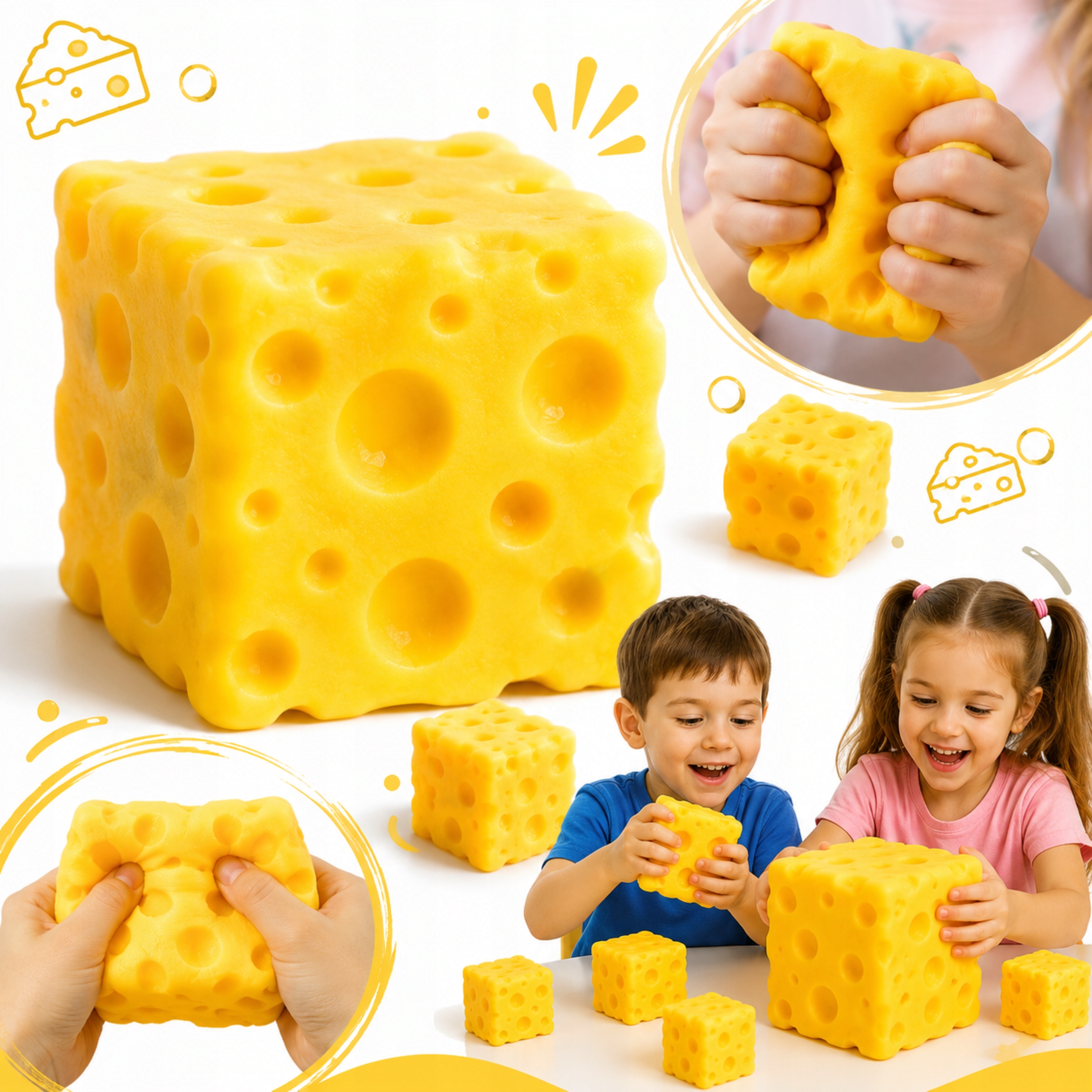 Drobiazgarnia XXL antistresinis sūrio gniotek squishy