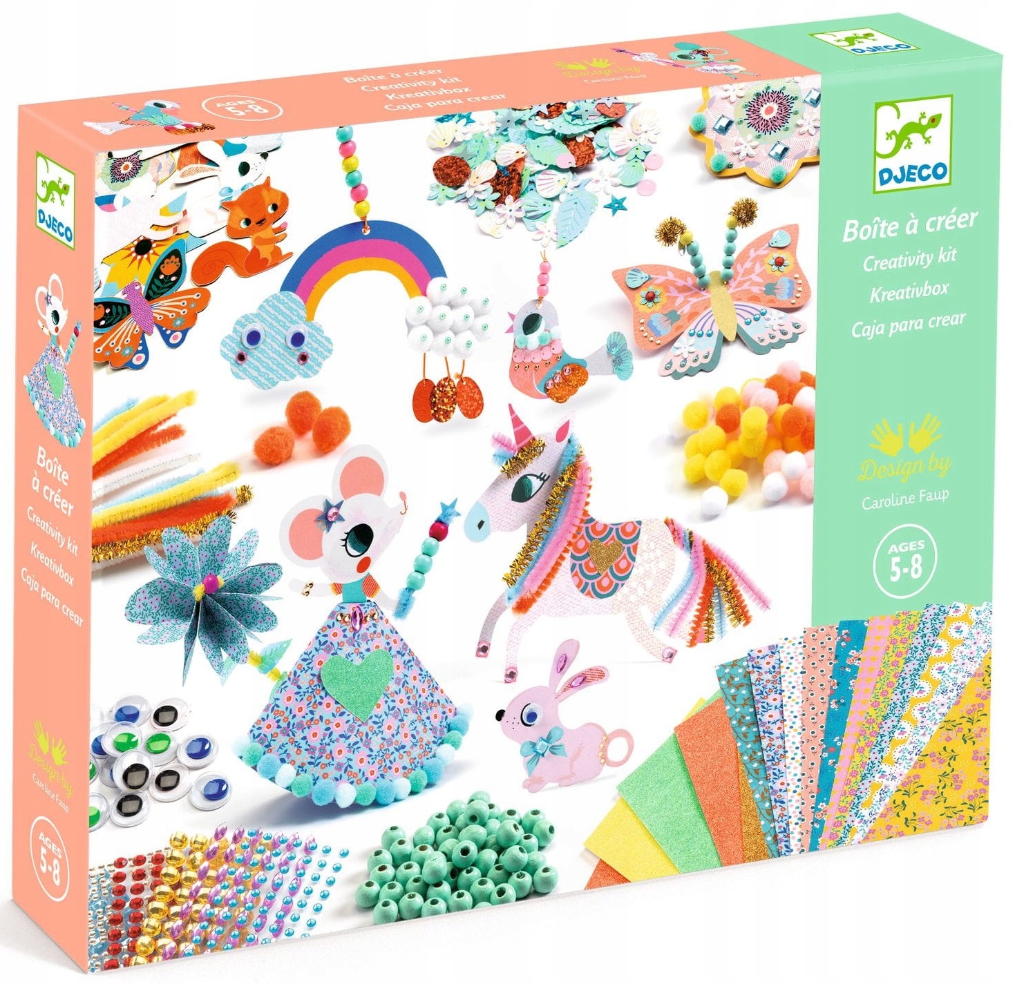 DJECO CREATIVE BOX ART KIT SUKURK SAVO GYVŪNINĮ
