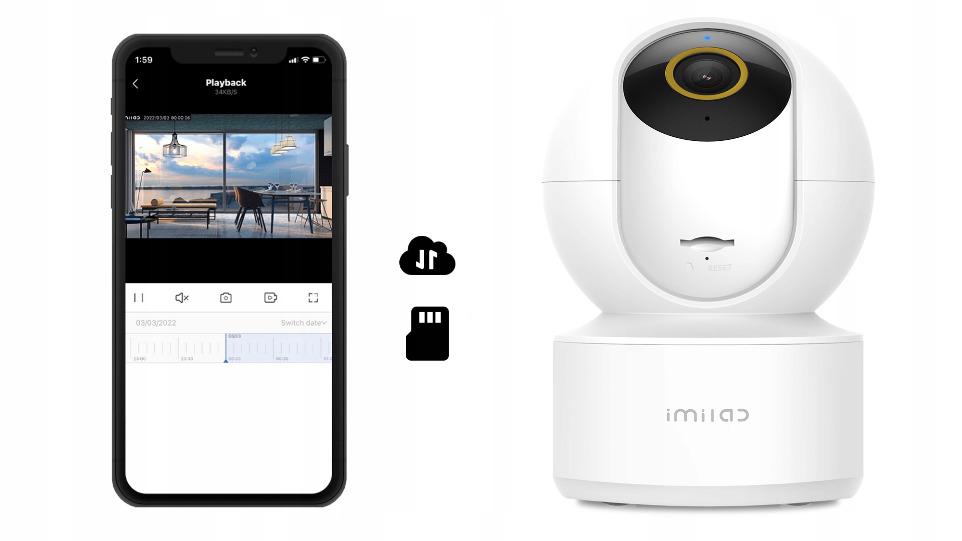 IMILAB C22 Mijia sukamoji kamera monitoringui 360°