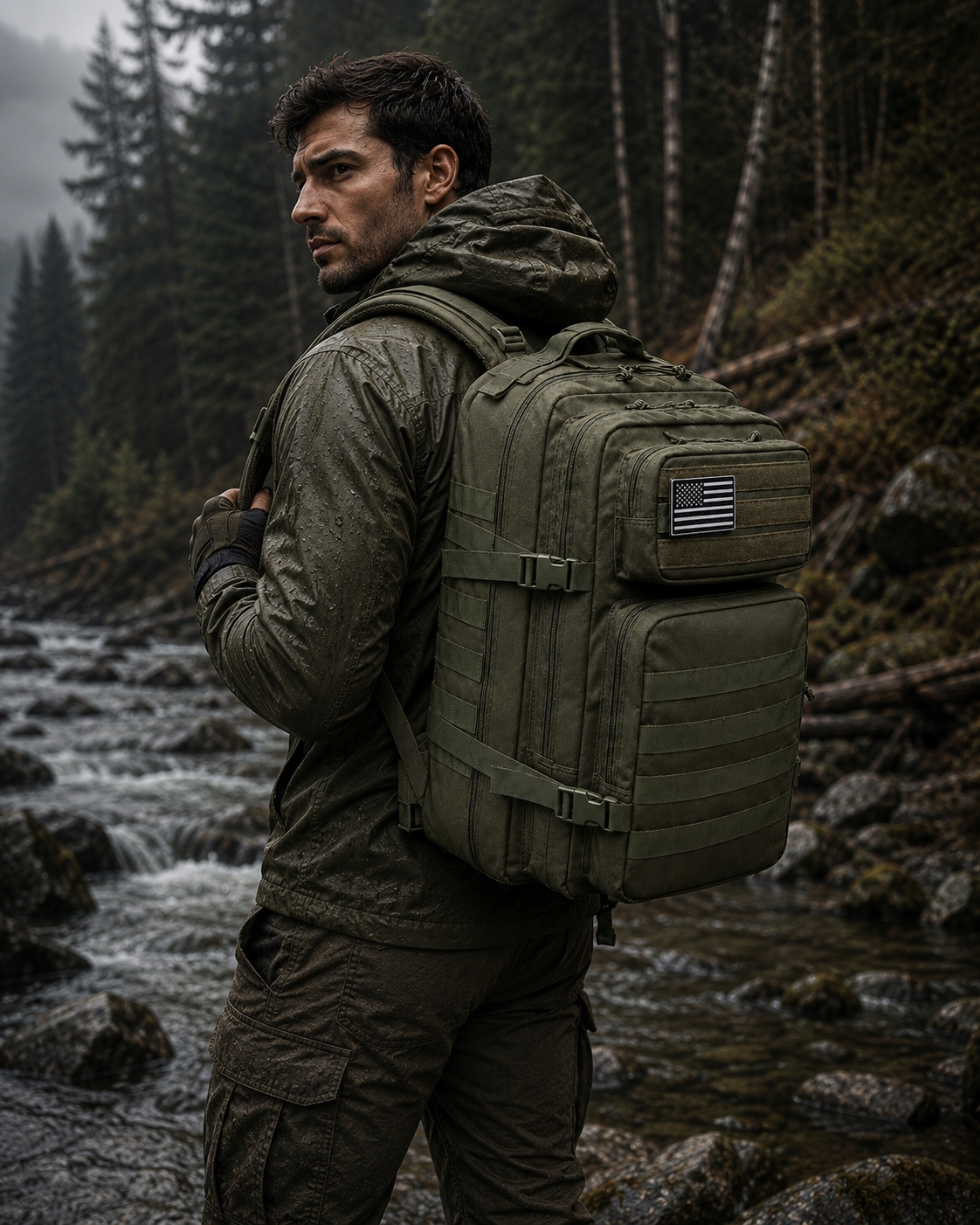 Aptel taktinis kuprinė 45 l khaki spalva