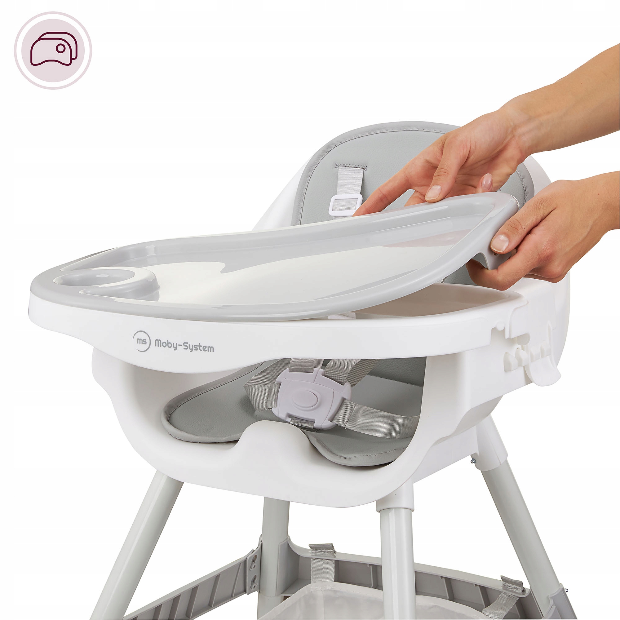 Moby System maitinimo kėdutė 2 in 1 reguliuojama
