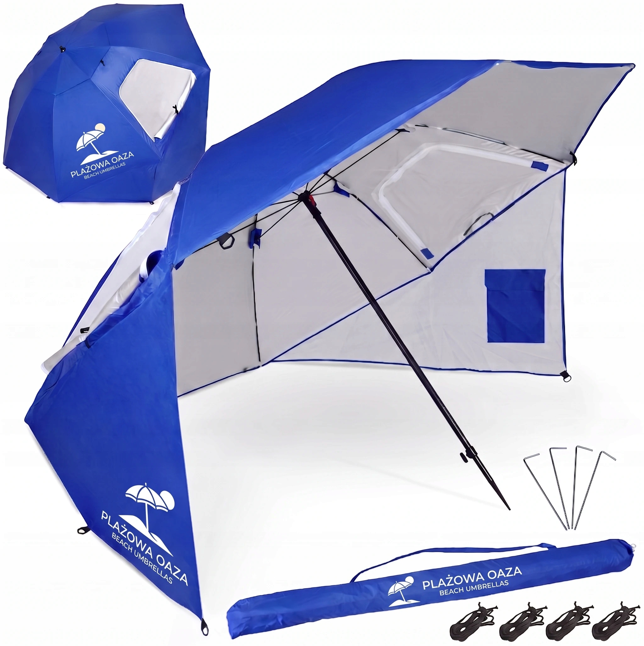 J&W plažinis skėtis-palapinė 240 cm su UV50+