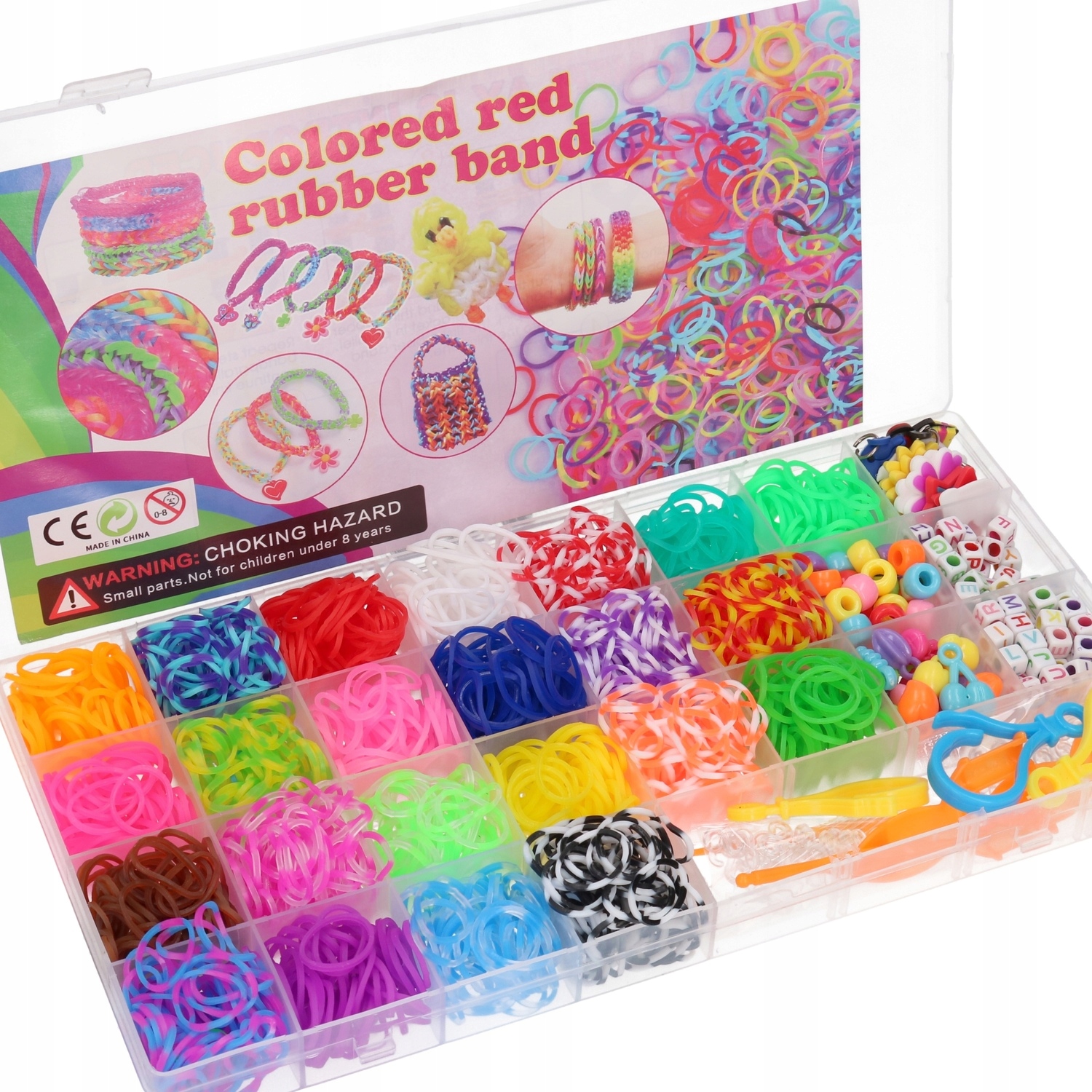 RAINBOW LOOM BANDS, stebuklingos guminės juostos karoliukų pynimui MEGA SET 5057