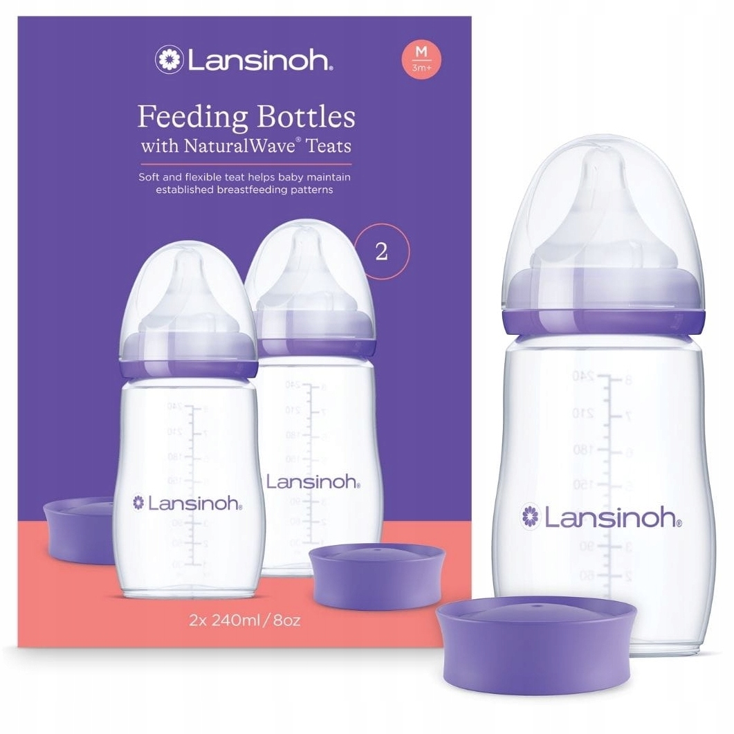Lansinoh dvifunkcinė butelka 2x240 ml antikrupčius