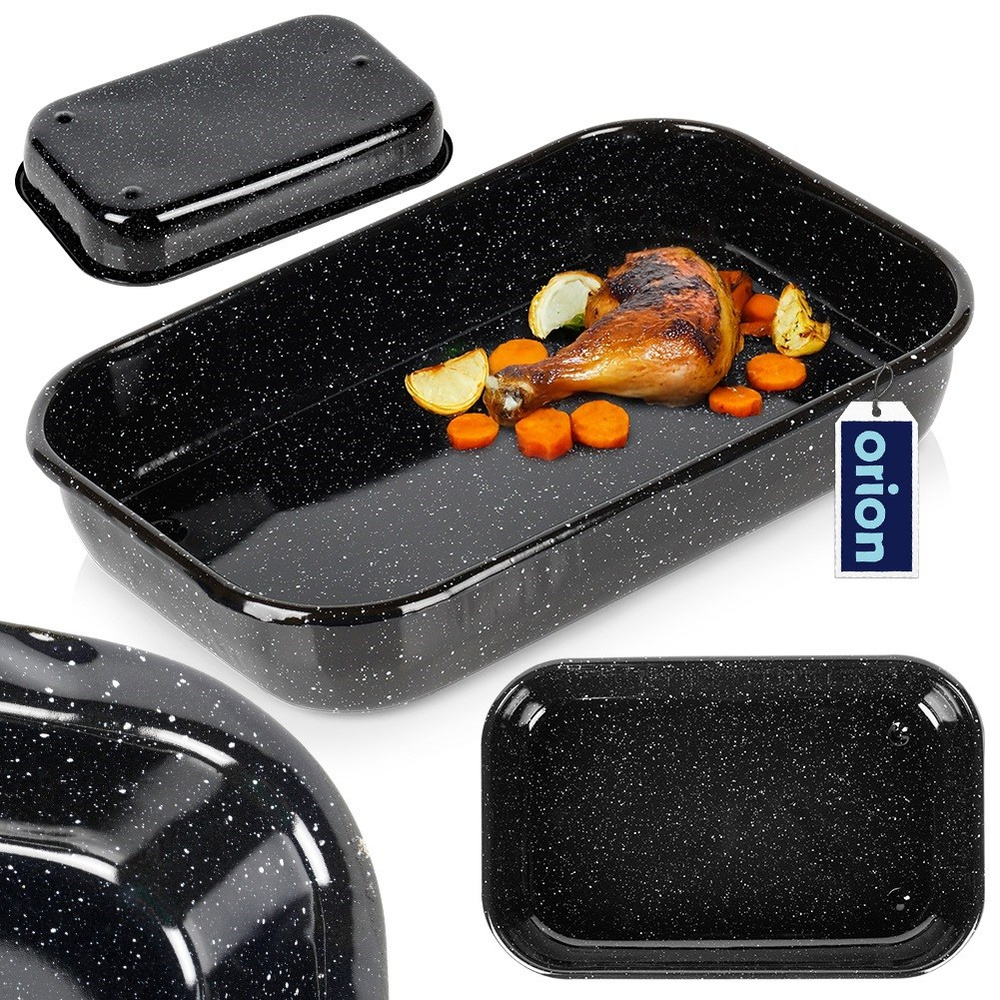 Kepimo skarda 38X24,5X7CM 4,8L JUODAI EMELIUOTA PLIENINĖ VIRTUVĖ KEPIMUI