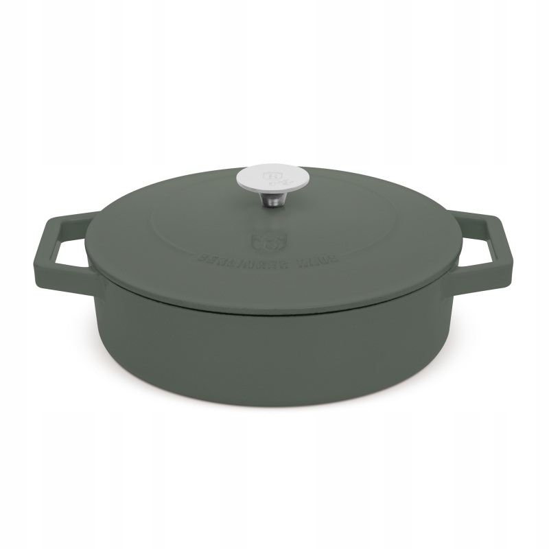 Gili keptuvė su emaliuotu paviršiumi ir dangčiu, 26 cm, ketaus Matte Green C