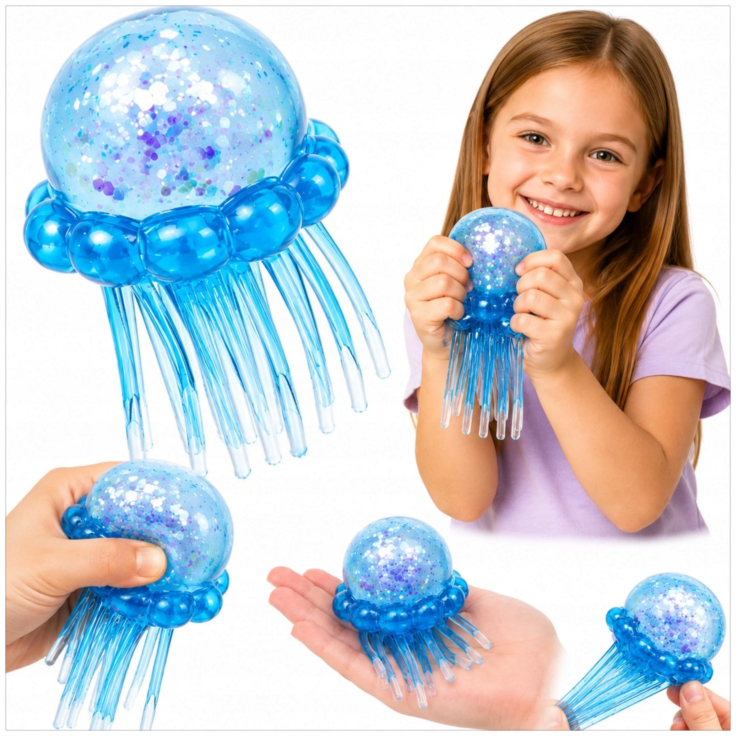 Toys antistresinis gniotek medūza su blizgučiais