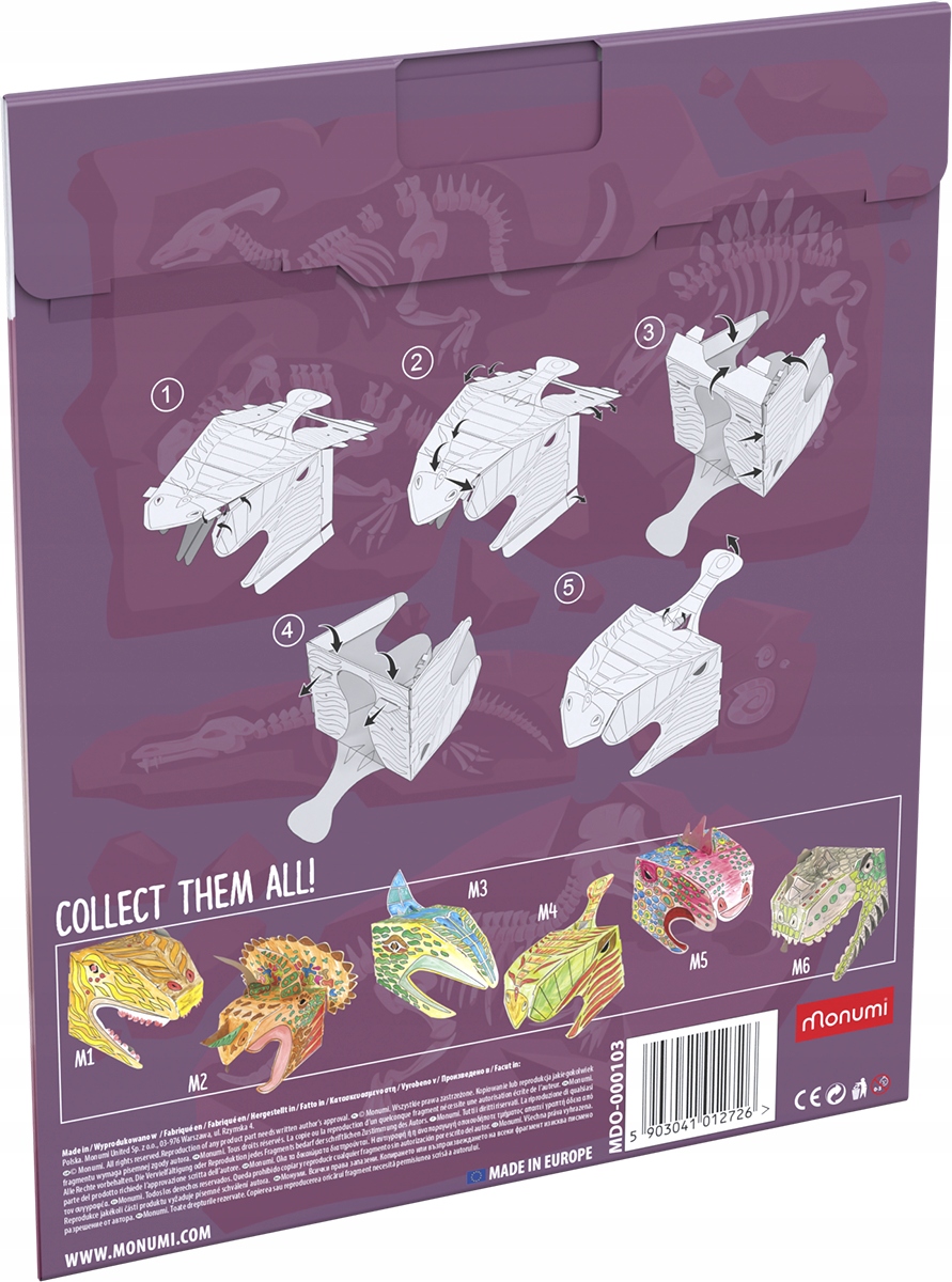 3D Parasaurolophus dinozaurų kaukė