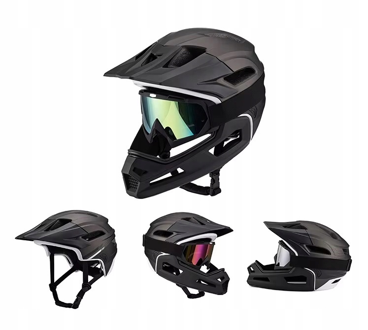 Visą veidą dengiantis MTB dviračio šalmas su nuimama viso veido burna 58-62 cm
