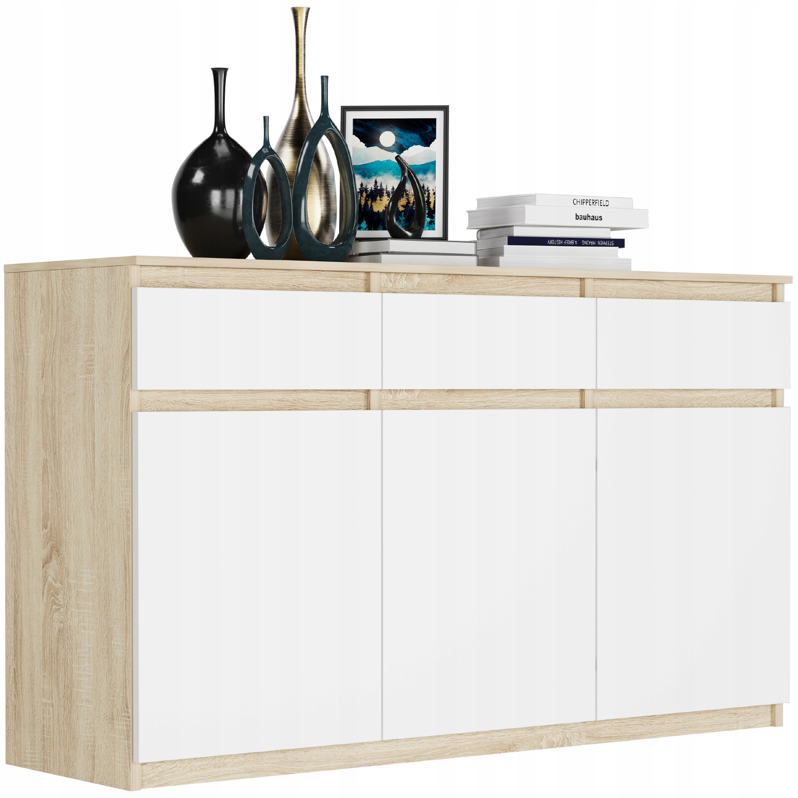 Framire komoda 98 cm 3 stalčiai sonoma spalva