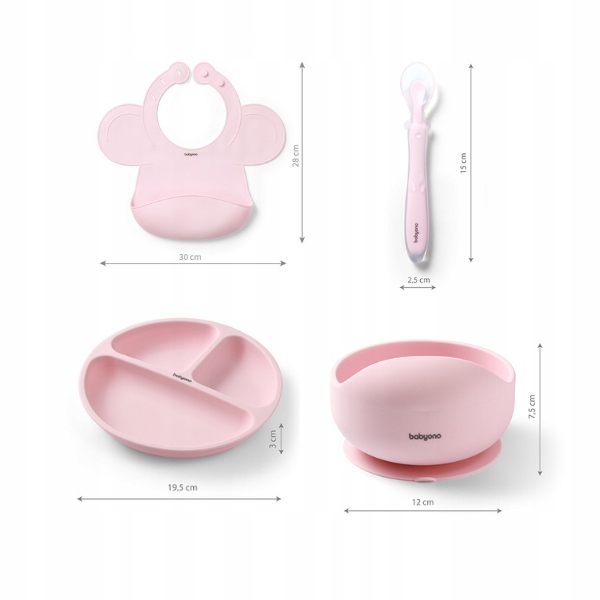 Babyono indų rinkinys lėkštutė šaukštas ir slibiuzis