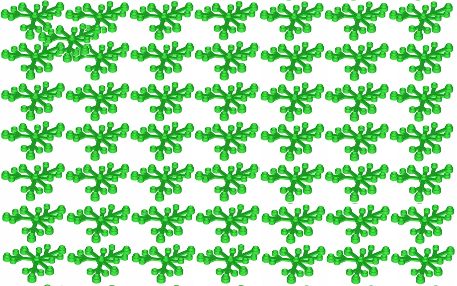 LEGO Plant 2417 Lapas Lapų krūmas Didelis 6x5 Ryškiai žalias 50 vnt.