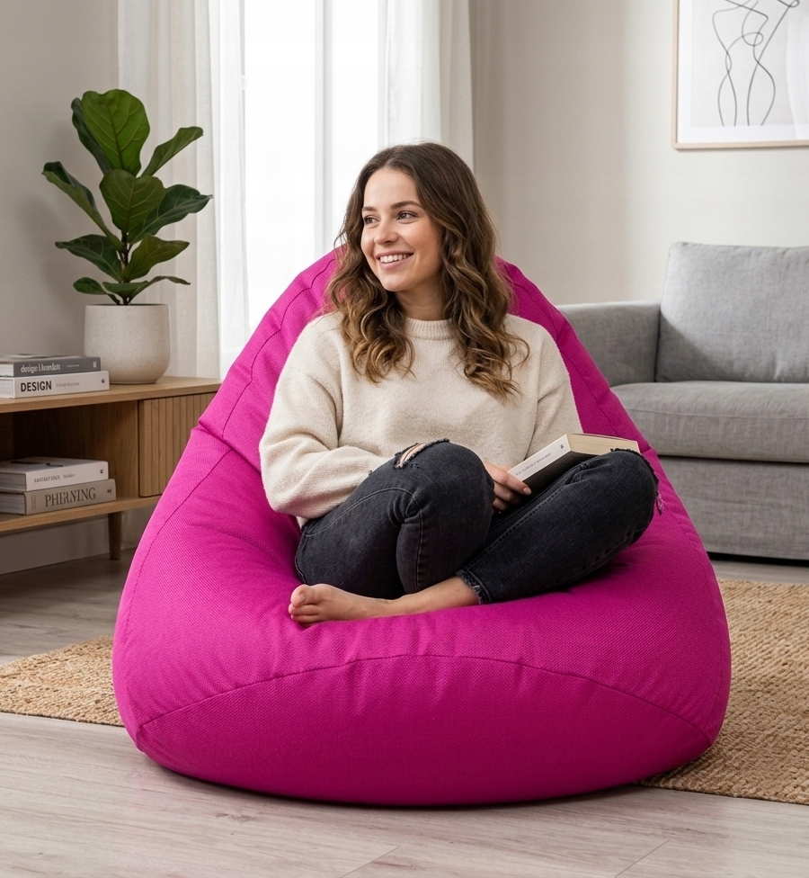 Sako Sack Pouffe 100x90cm Svetainės fotelis Vandeniui atsparus Oxford Antracito Pufas