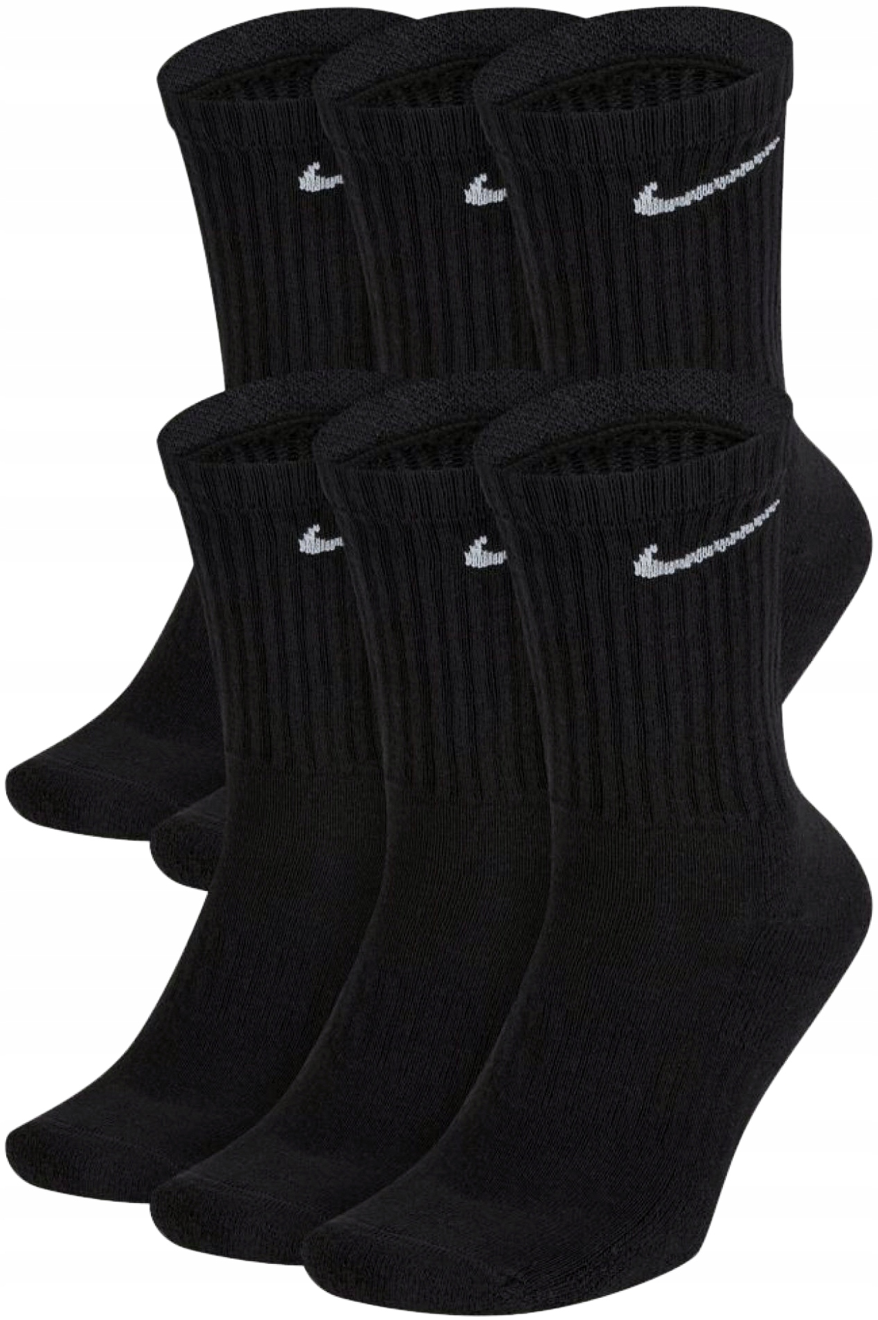 Nike Everyday paminkštintos kojinės 6 poros Dri-FIT SX7666-010 38-42 juodos