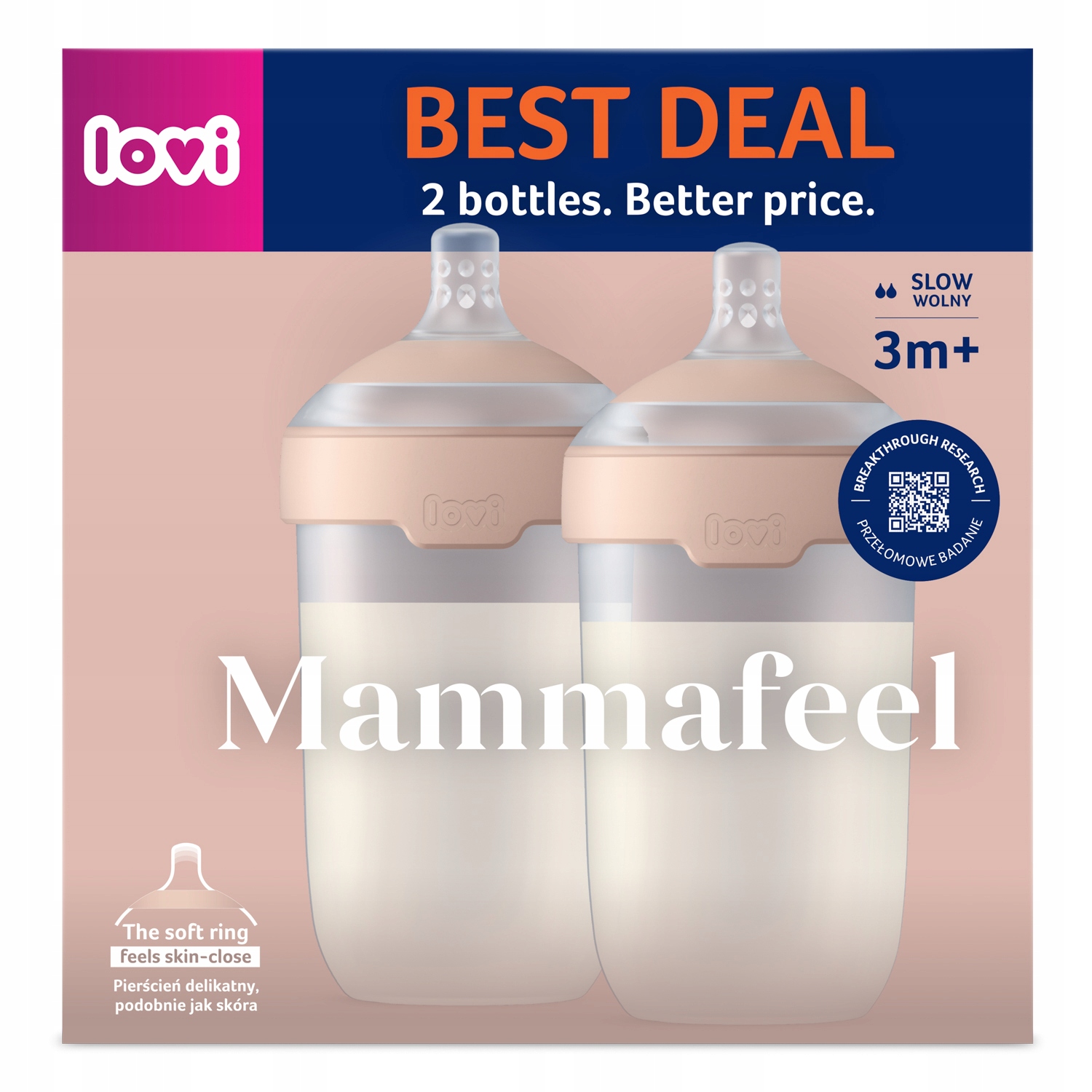 Lovi Mammafeel butelka kūdikiui 250 ml 2 vnt