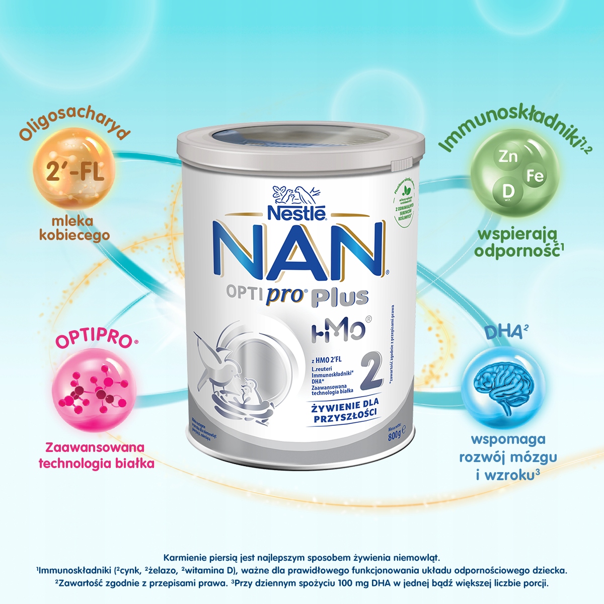 NAN Optipro Plus 2 pieno formulė 800 g