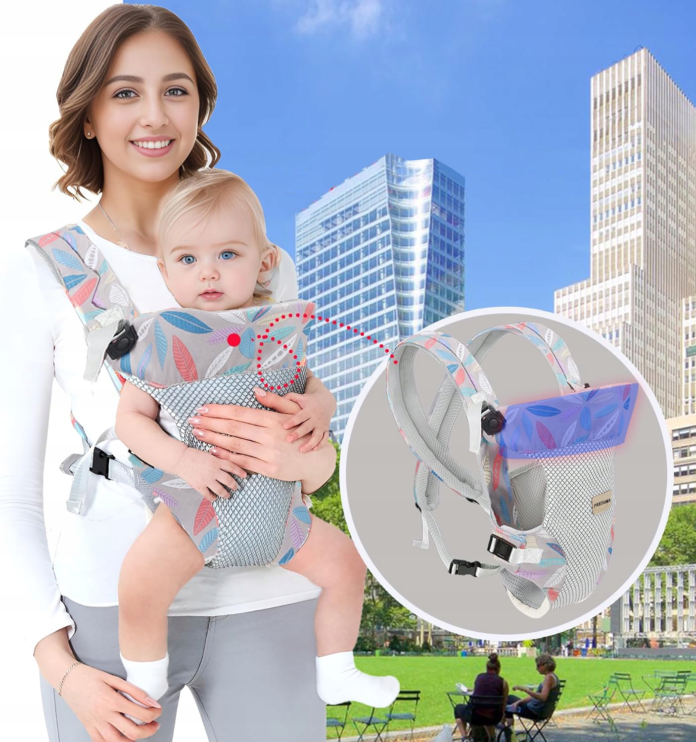Wrap Cabrio 4 viename nešiojamasis nosidis iki 15 kg