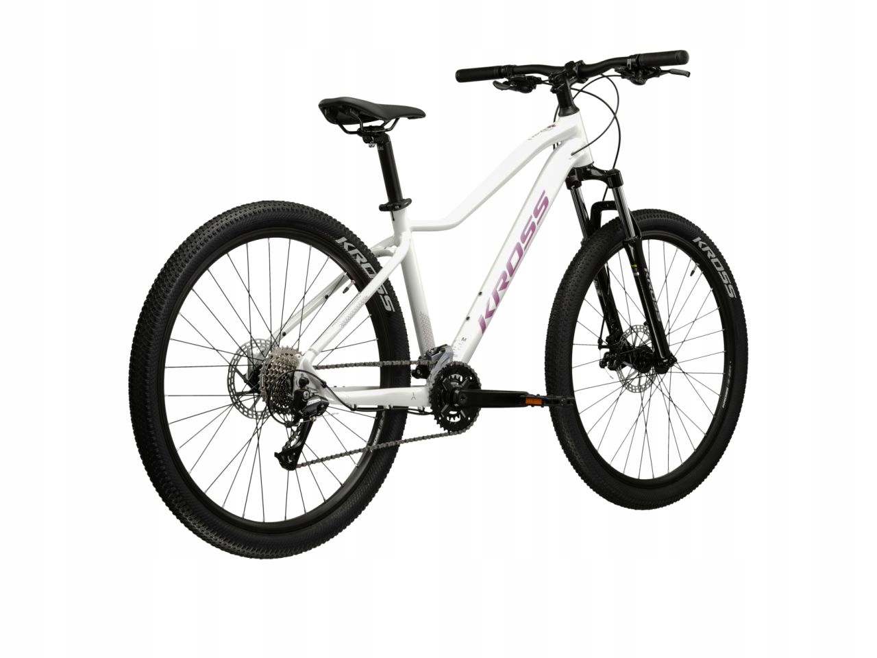 KROSS LEA 1.0 M (19") 26 kalnų dviratis, sidabro/balto blizgesio