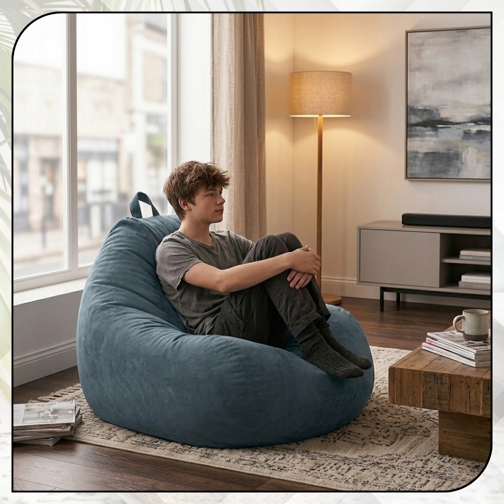 PUFA BAG XXL VELUR 120 CM MĖLYNA