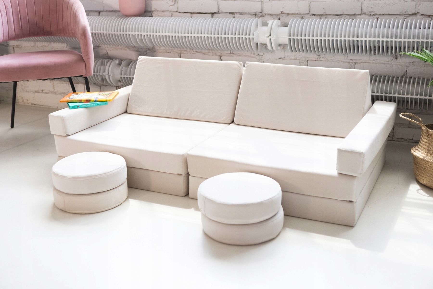 Daugiafunkcinė modulinė sofa vaikui ir putplasčio blokeliai viename Multifunkcinis