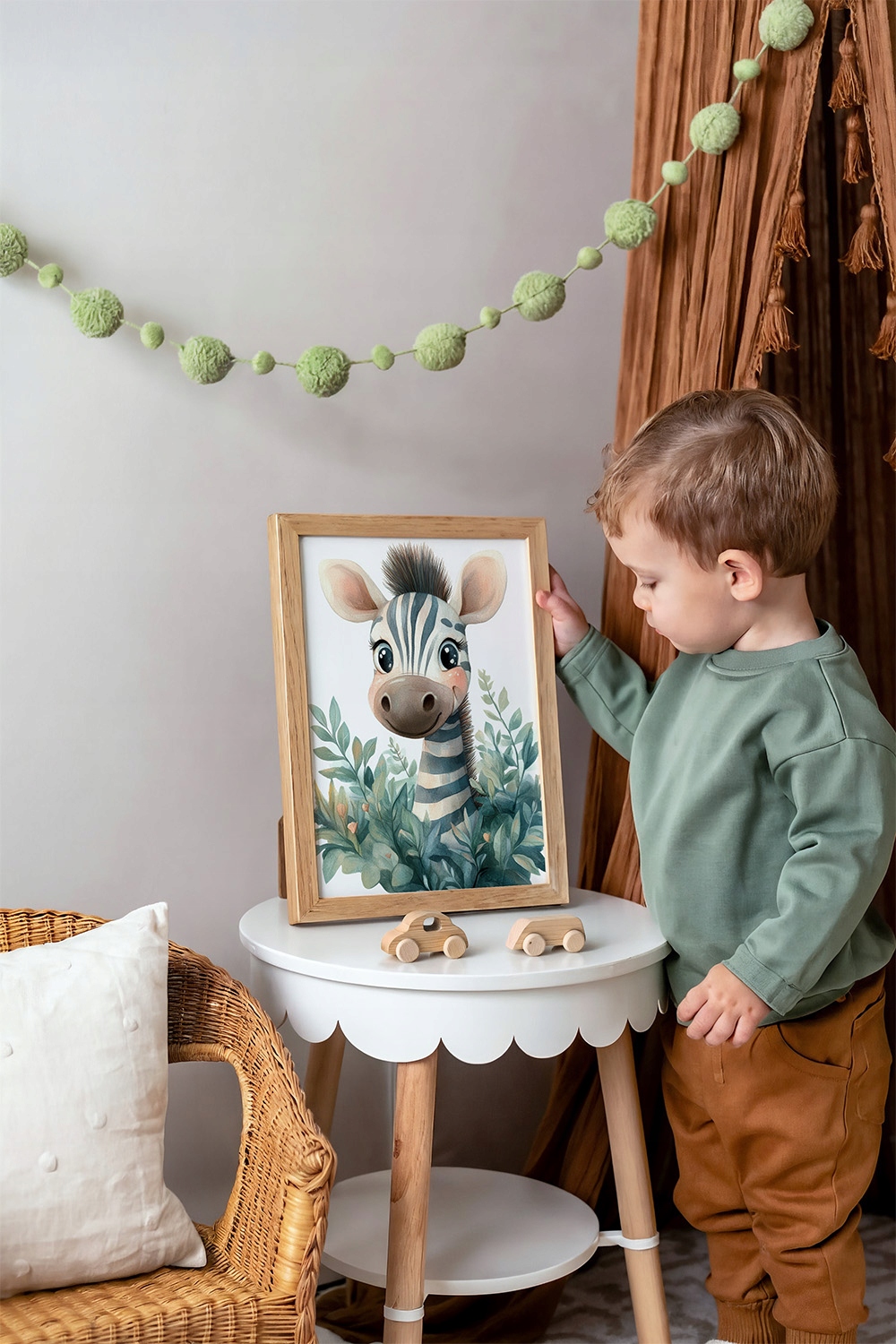 Safari vaikų kambario plakatai 30x40 cm Gyvūnai Rinkinys 3 vnt.