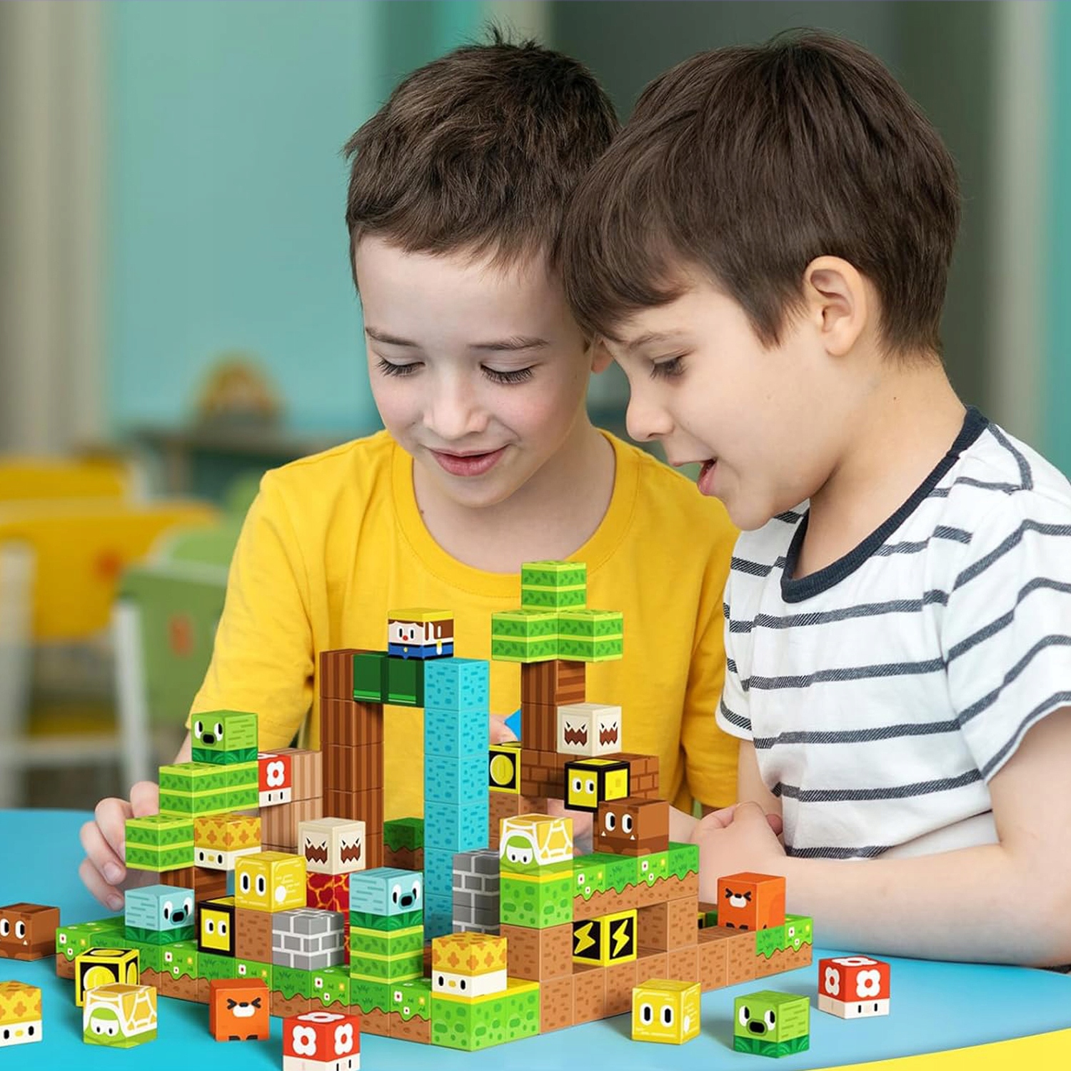 Magnetiniai klotai edukacini, 100 elementų